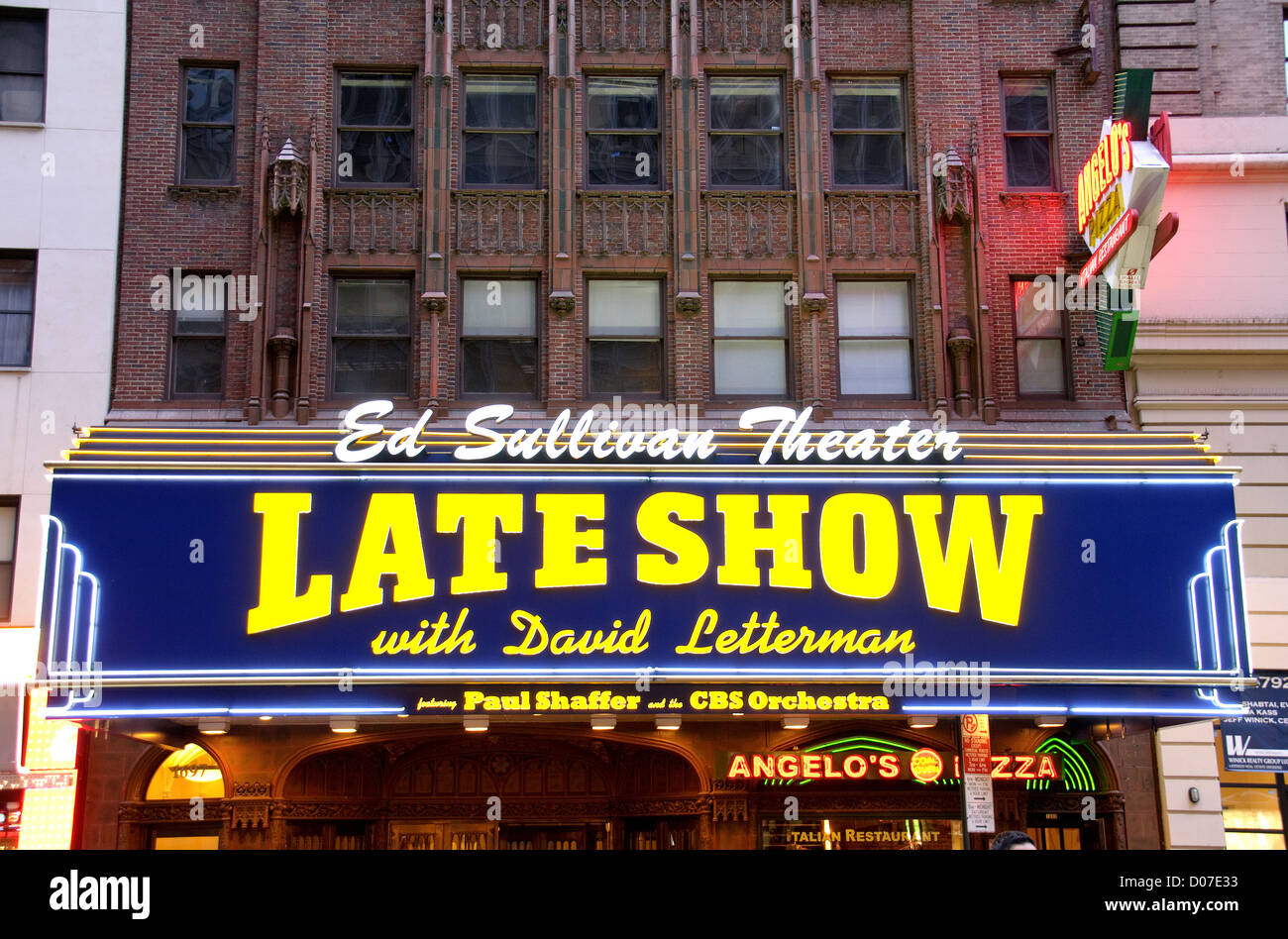 Die Ed Sullivan Theater, historisches Wahrzeichen, Heimat von The Late Show with David Letterman, Manhattan, New York City, USA Stockfoto