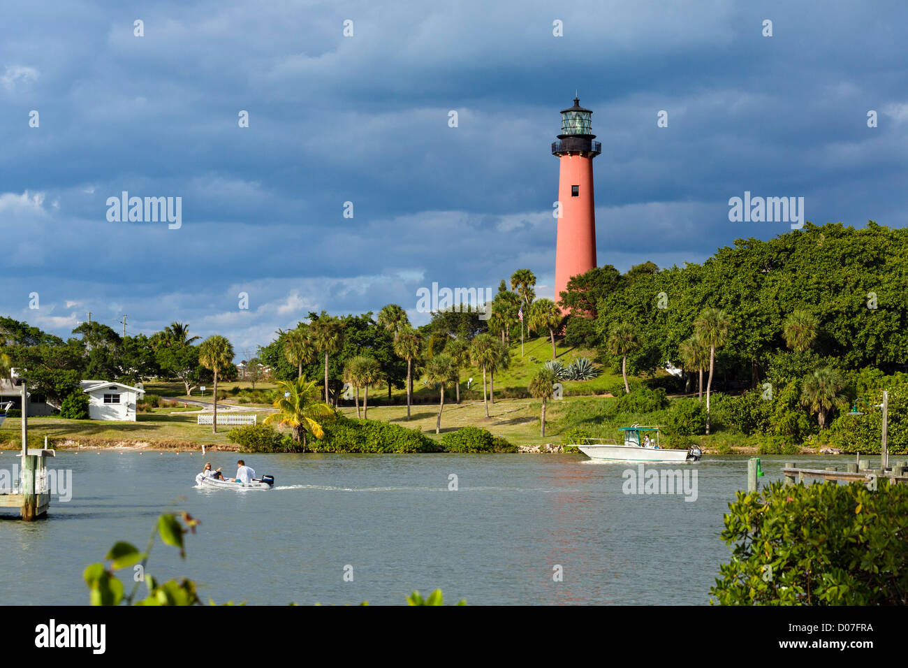 Der Jupiter Inlet Licht, Jupiter, Treasure Coast, Florida, USA Stockfoto