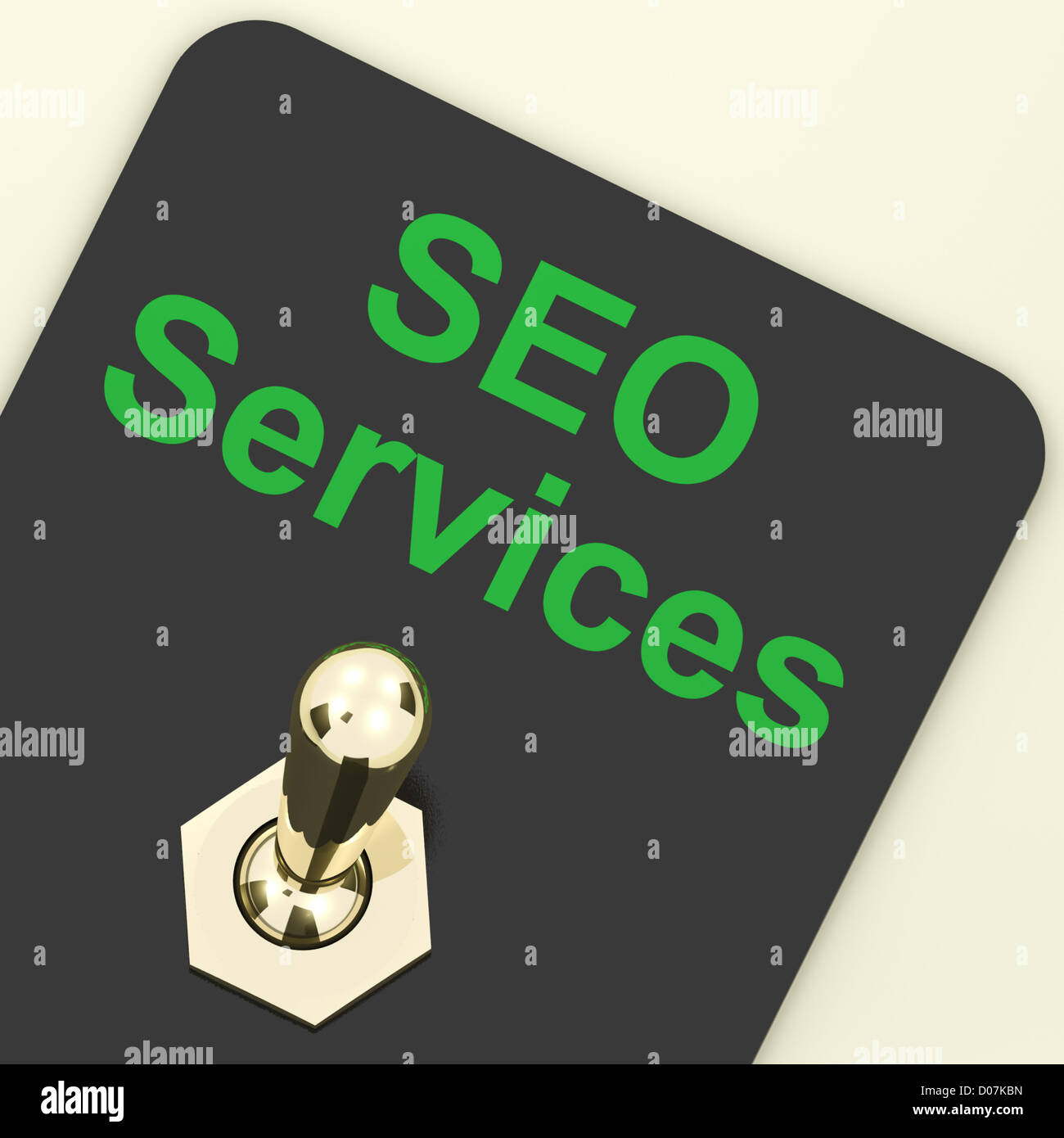 SEO Services Switch auf die Vertretung der Internet-Optimierung und Promotion Stockfoto