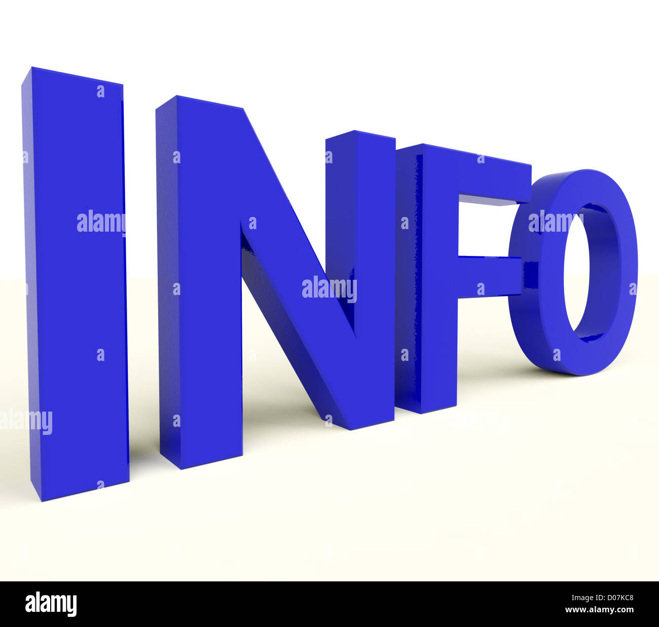 Info blaue Briefe mit Informationen und Unterstützung Stockfoto