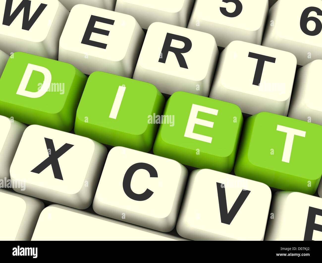 Diät-Computer-Tasten abnehmen Informationen und Empfehlungen Stockfoto