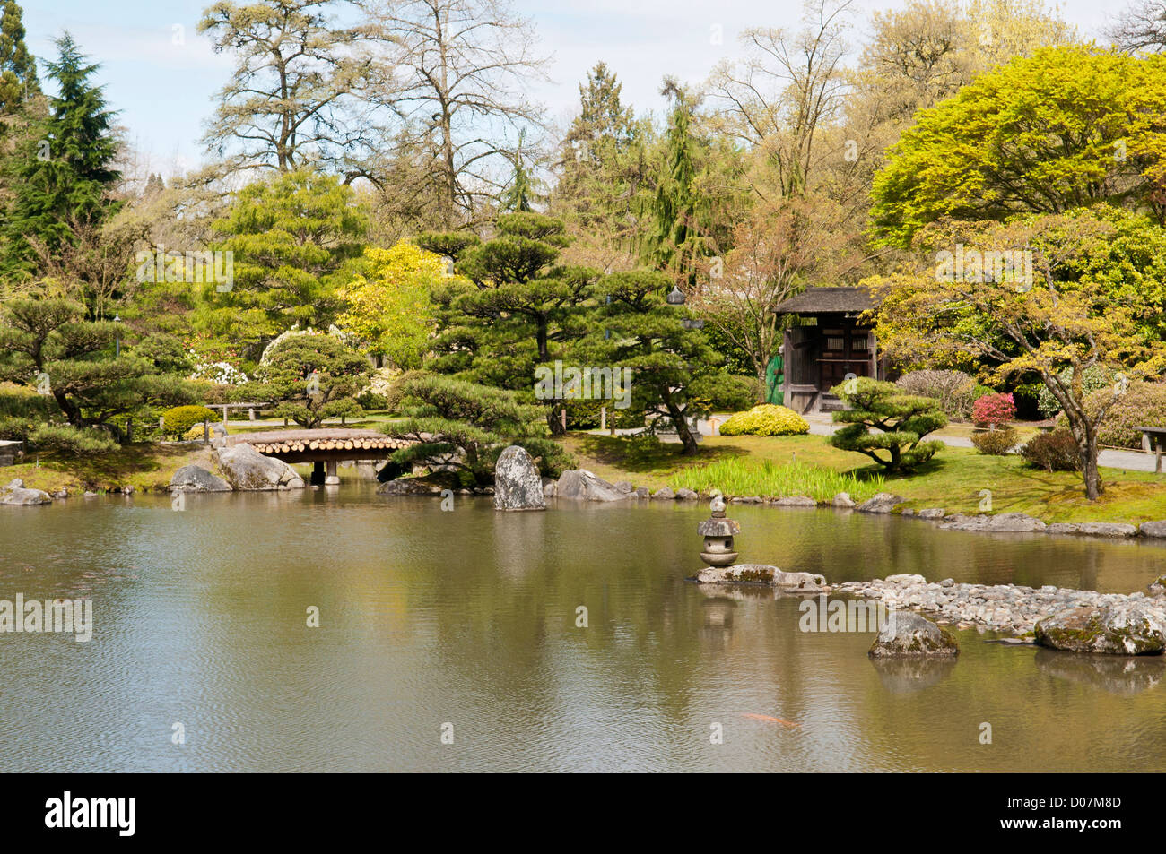 USA, WA, Seattle. Japanische Gärten Teil von Washington Park Arboretum. 3. 5 Hektar großen Gelände im Jahr 1960 von Juki Iida entworfen Stockfoto