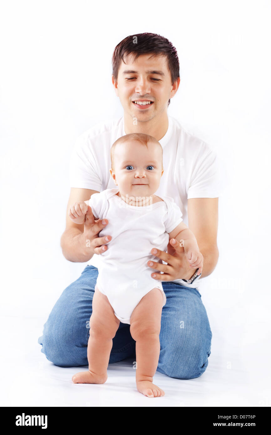 Porträt der jungen Vater mit seiner Tochter Stockfoto