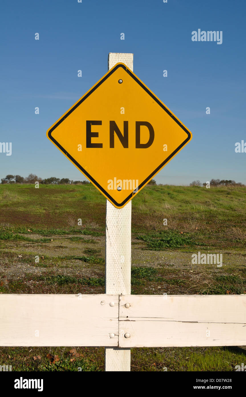 Ende-Zeichen, die als ein Geschäftskonzept verwendet werden könnten Stockfoto