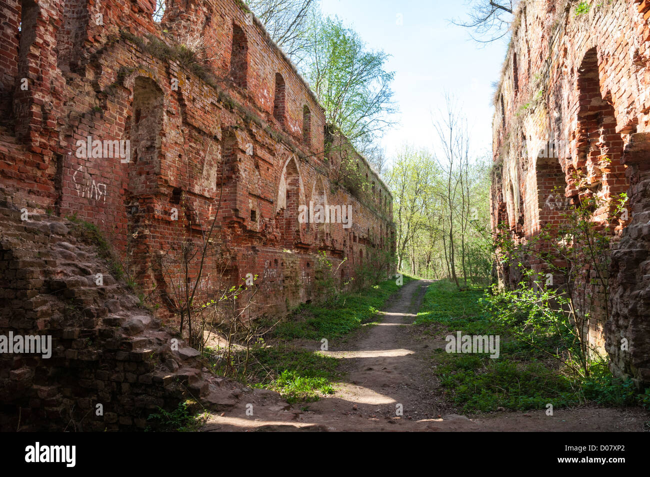 Balga - Ruinen der mittelalterlichen Burg des Deutschen Ordens. Gebiet Kaliningrad, Russland Stockfoto