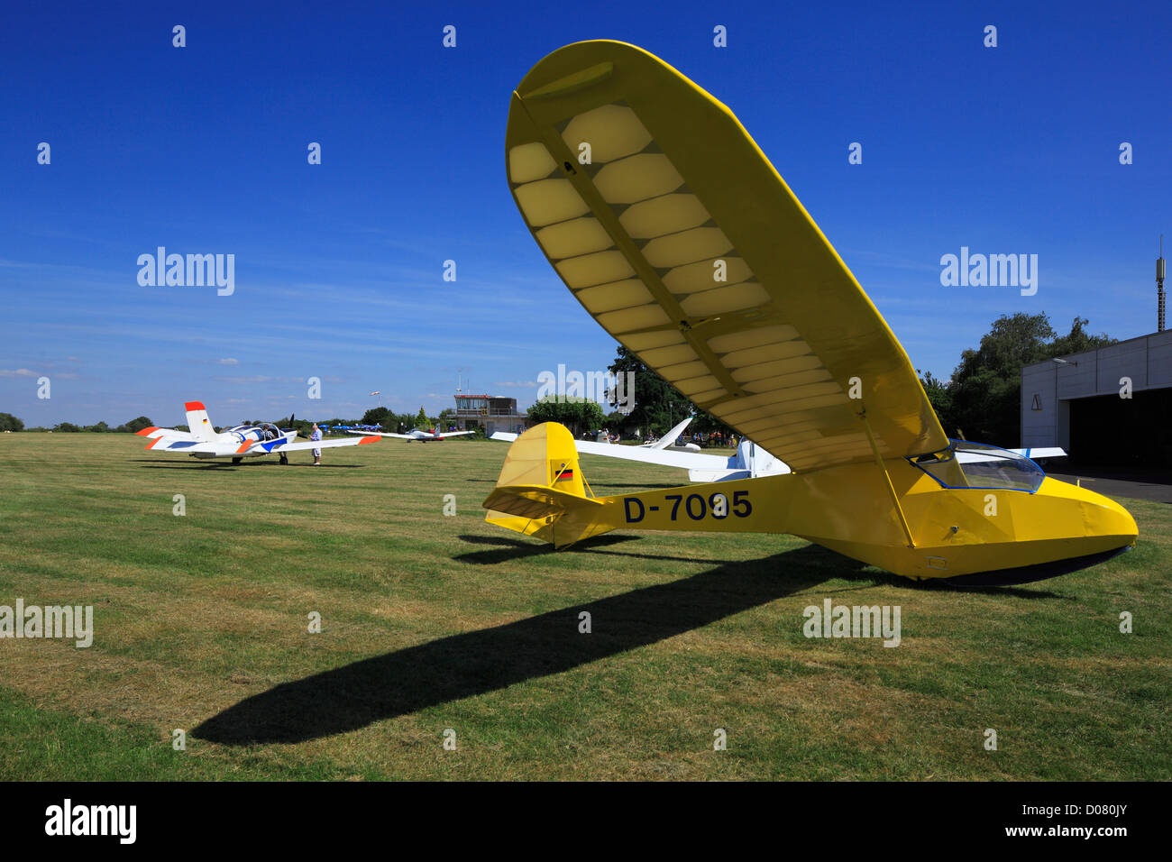 D-Krefeld, Rhein, Niederrhein, Rheinland, Nordrhein Westfalen, NRW, D-Krefeld-Traar, Flugplatz Krefeld-Egelsberg, Sailplane- Stockfoto