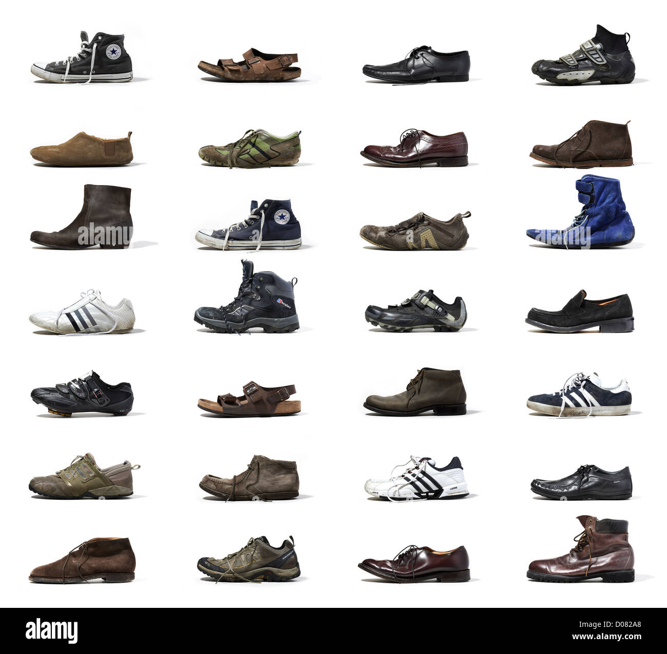 zahlreiche Schuh noch Leben Schuh Kollektion montage Stockfoto