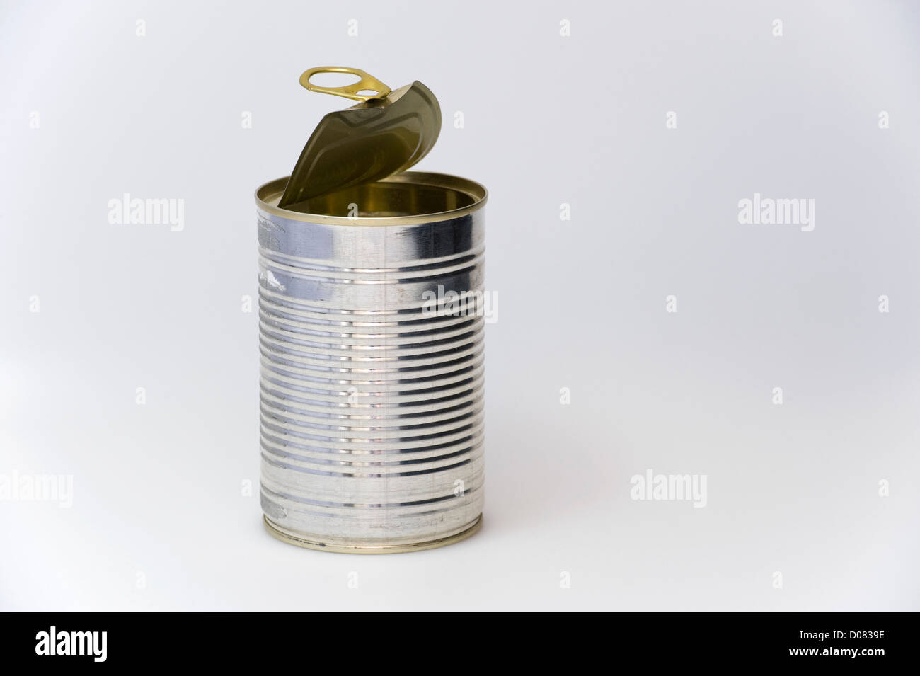 Geöffnete Dose Stockfoto