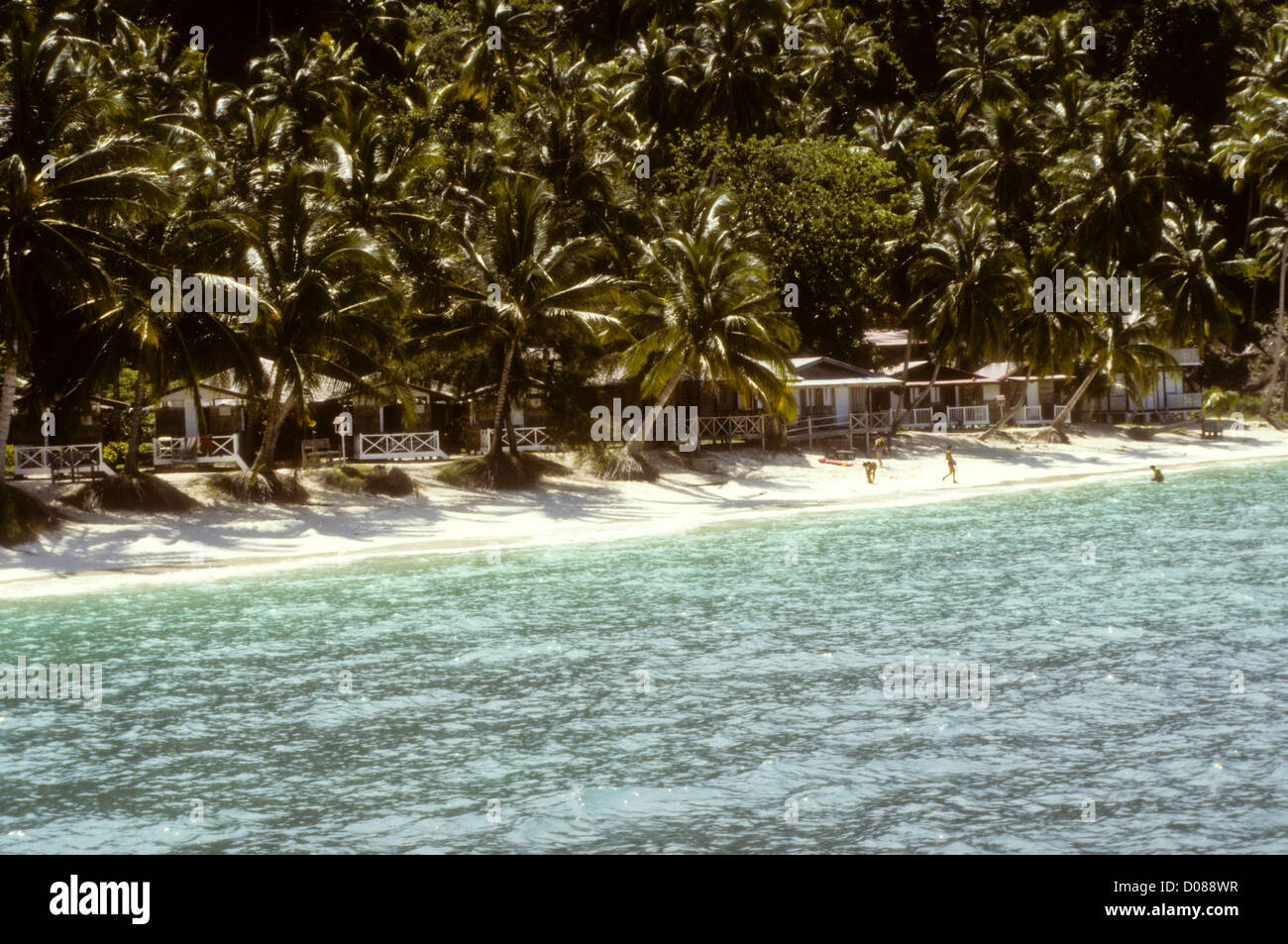 RAWA-Insel, Palmen gesäumten Stränden, weißem Sand, Tauchen, Schnorcheln, relaxen Ostküste Malaysia, South China Sea Stockfoto