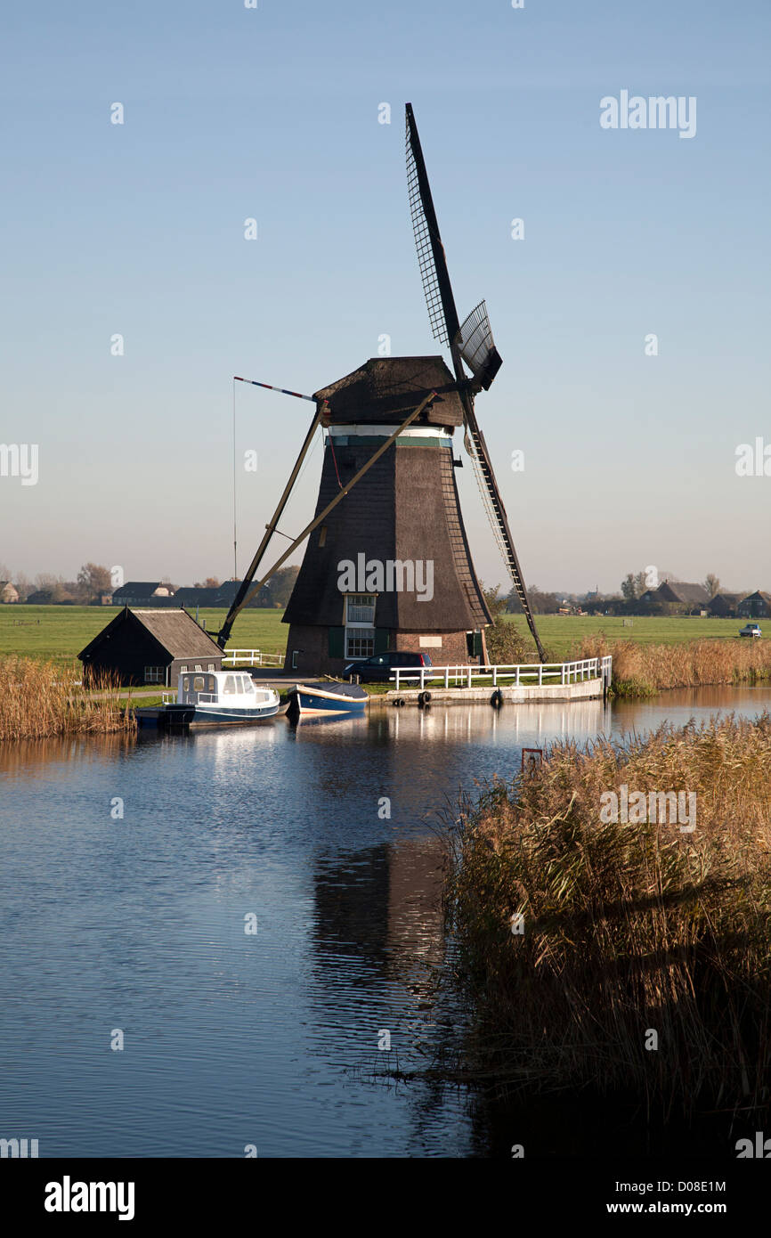 Windmühle benannt "Achtkante Molen" Groot Ammers, Süd-Holland, Niederlande Stockfoto