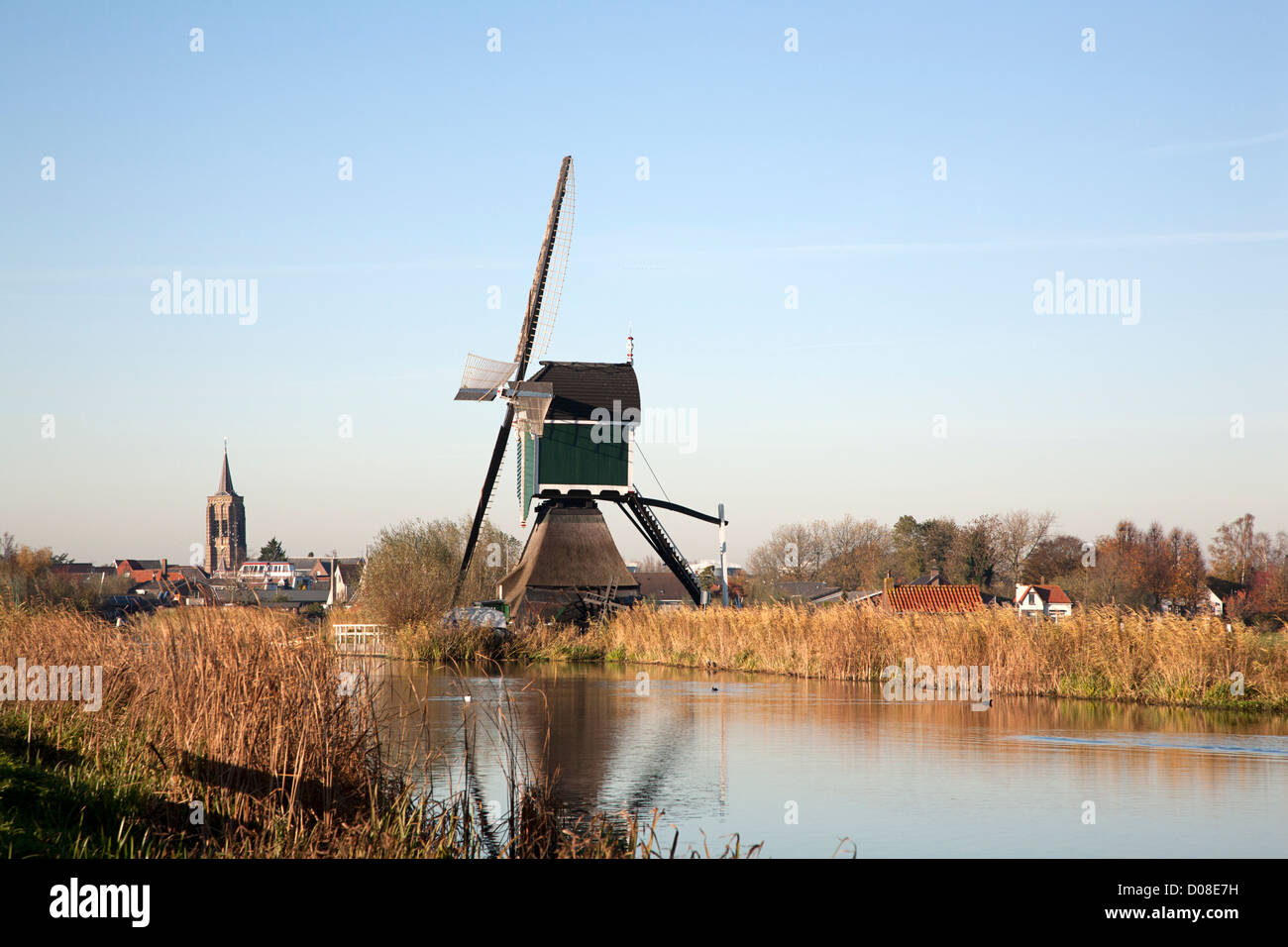 Windmühle benannt "Gelkenes Molen" Groot Ammers, Süd-Holland, Niederlande Stockfoto