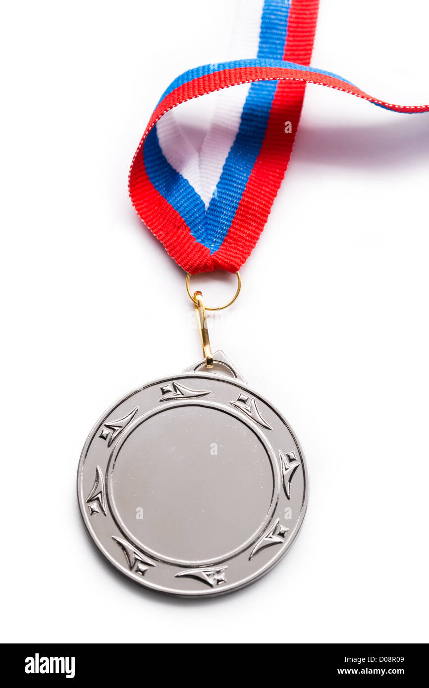 Metall-Medaille mit Tricolor Band Stockfoto