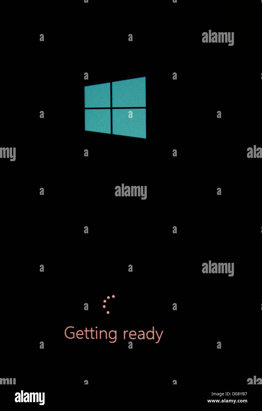 Windows 8 Betriebssystem Installations-Bildschirm "immer bereit" Stockfoto