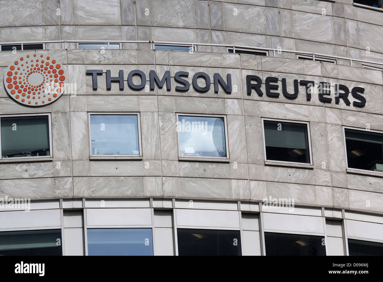 LONDON ZENTRALE FINANZIELLE PRESSEAGENTUR THOMSON REUTERS FINANCIAL DISTRICT CANARY WHARF LONDON ENGLAND GROßBRITANNIEN UNITED Stockfoto