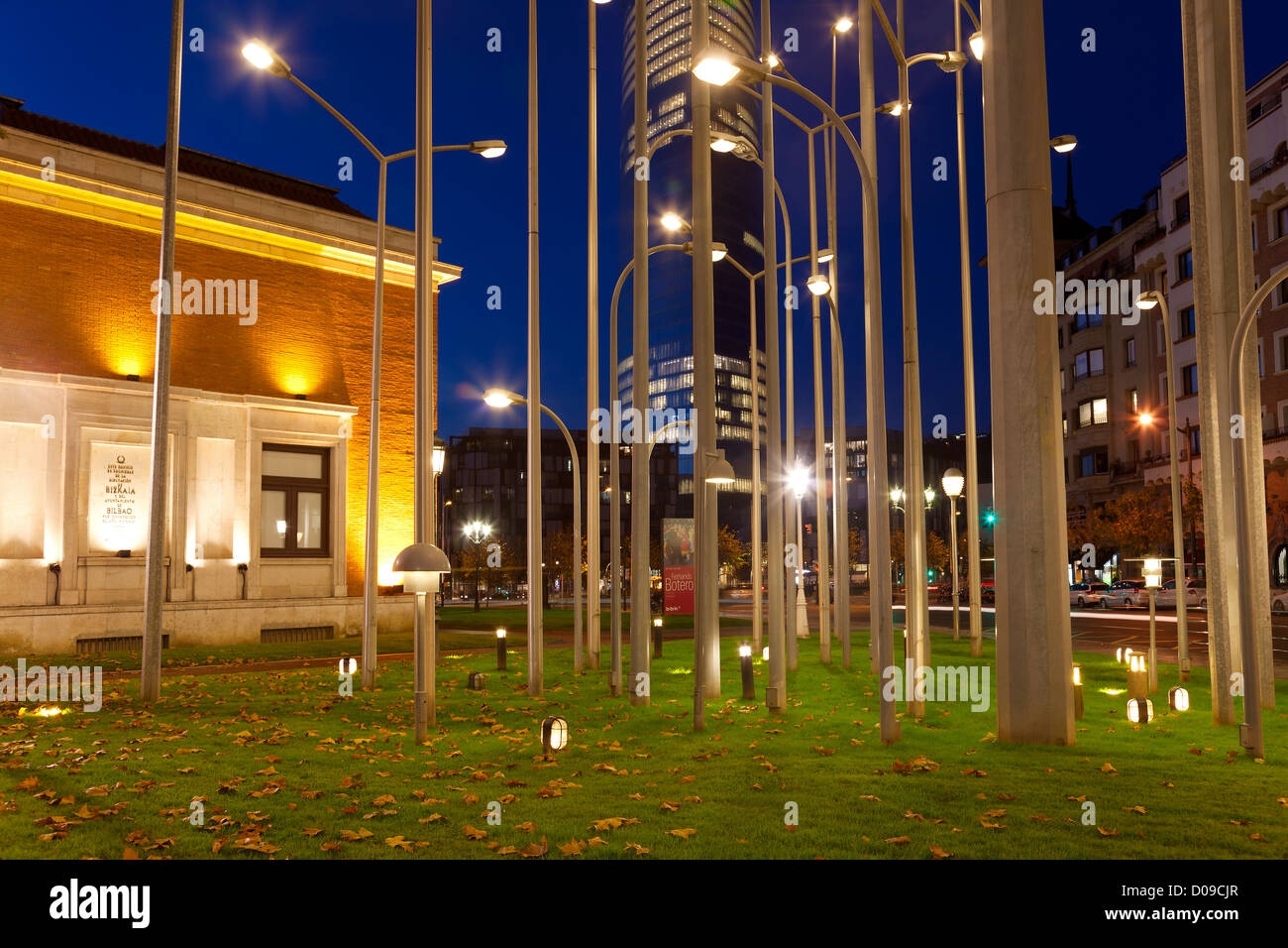 Straßenlaterne Wald, Bilbao, Bizkaia, Baskenland, Spanien Stockfoto