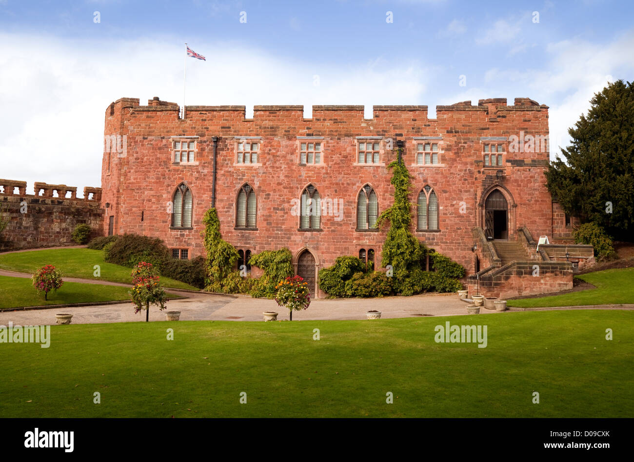 Shrewsbury Castle, 11. Jahrhundert Sandsteingebäude, Shrewsbury Shropshire UK Stockfoto
