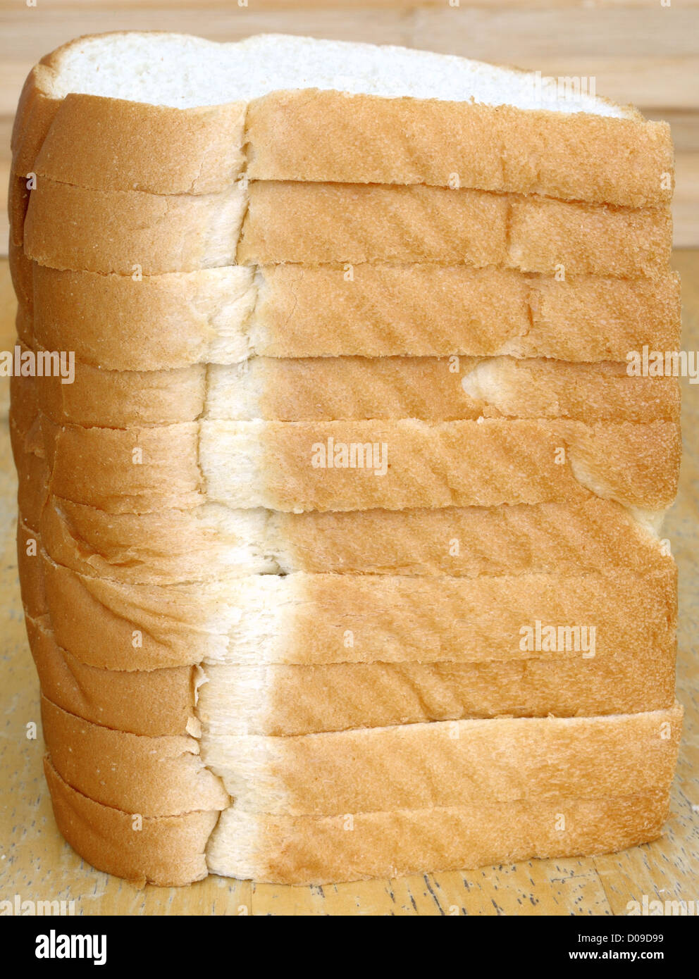 Toast-Brot in einem Turm gestapelt Stockfoto