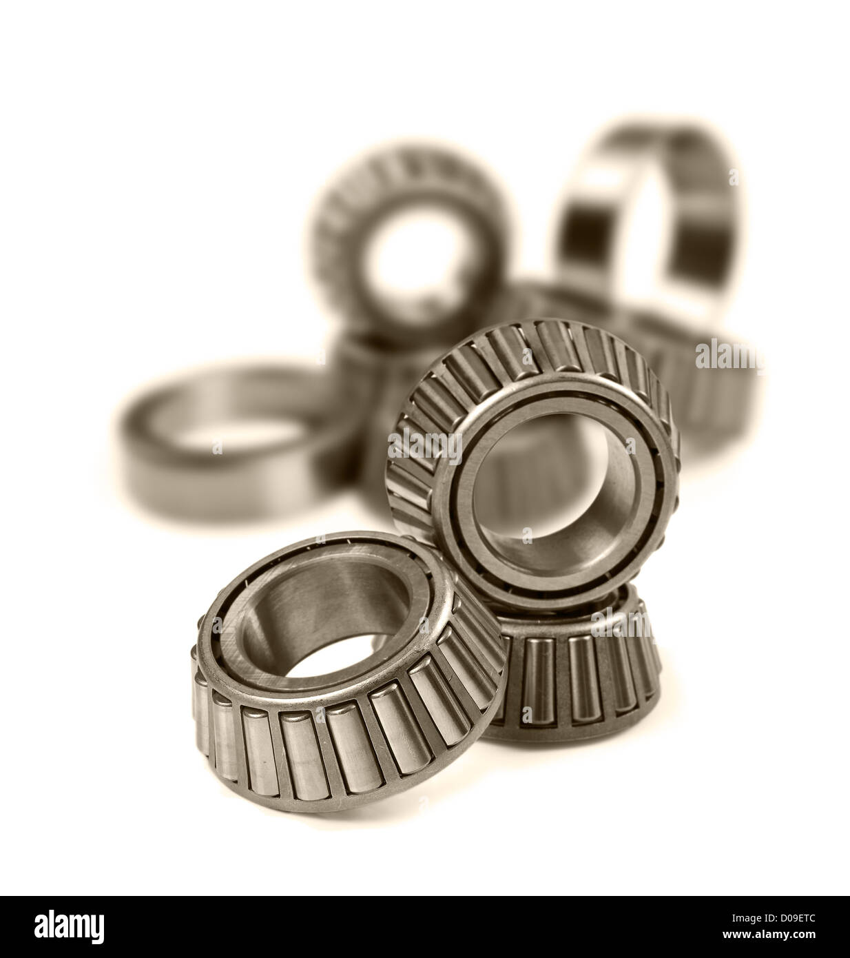 Kugellager auf einer rein weißen Hintergrund mit Platz für text Stockfoto