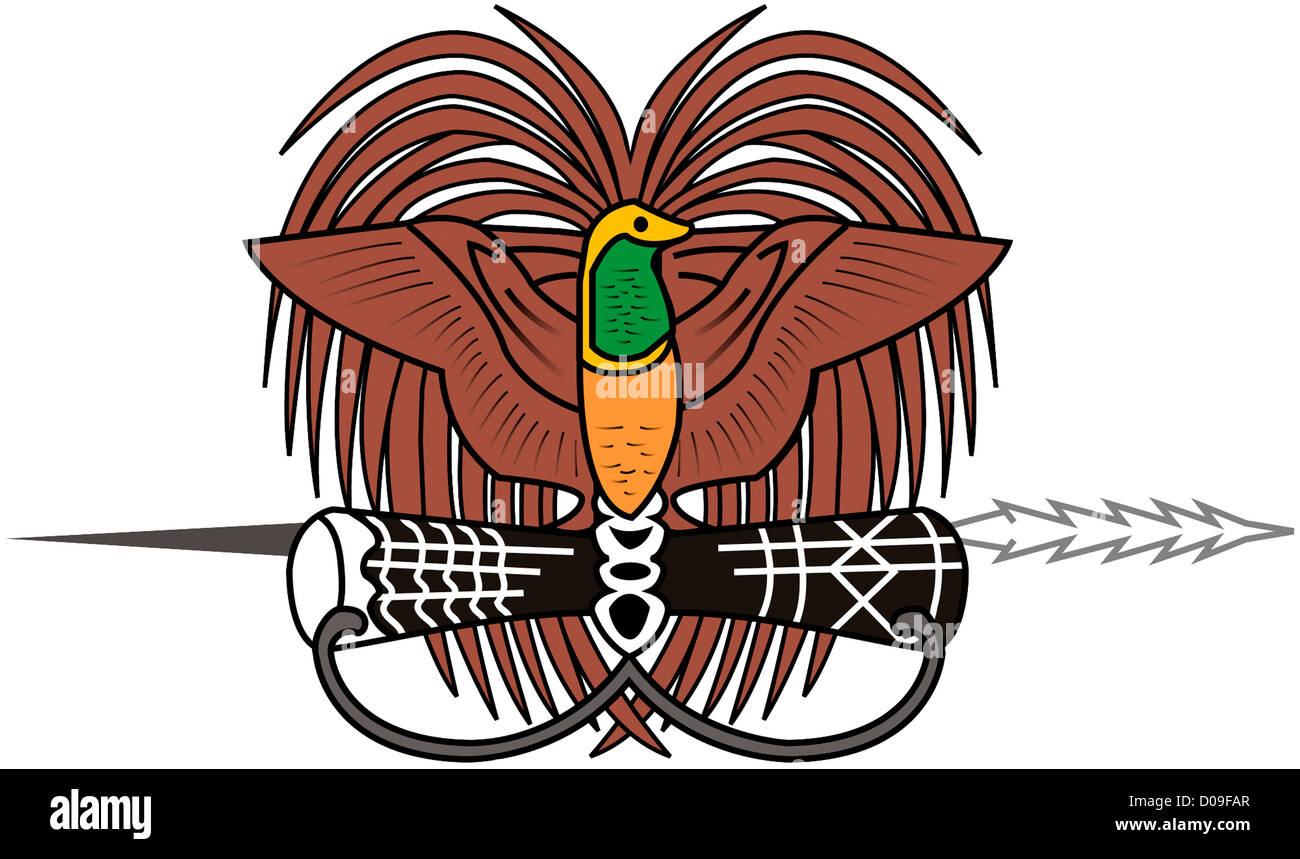Wappen des unabhängigen Staates Papua-Neuguinea. Stockfoto