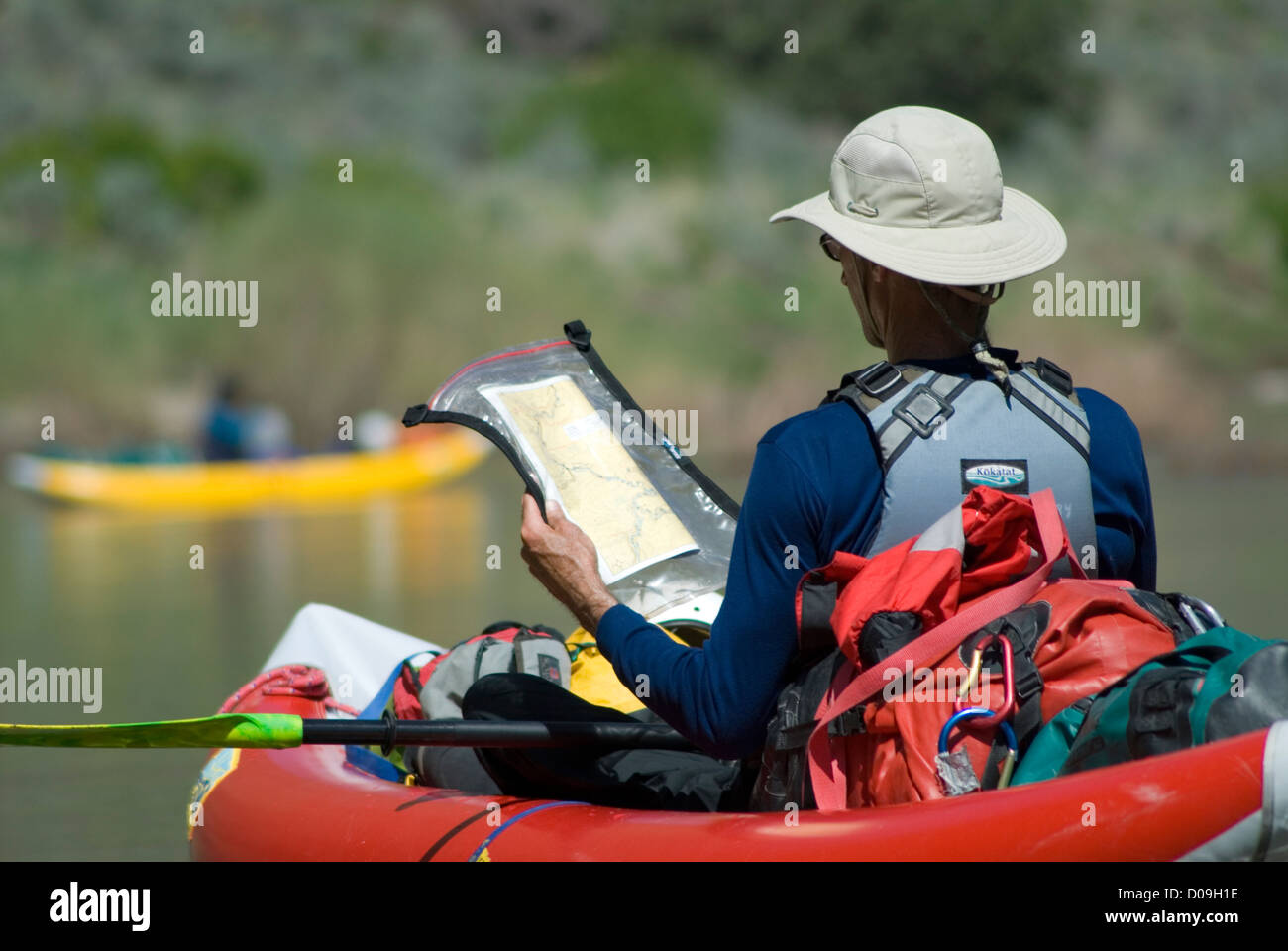 Check-out der Karte auf eine Reise in die East Fork des Owyhee River, Idaho. Stockfoto