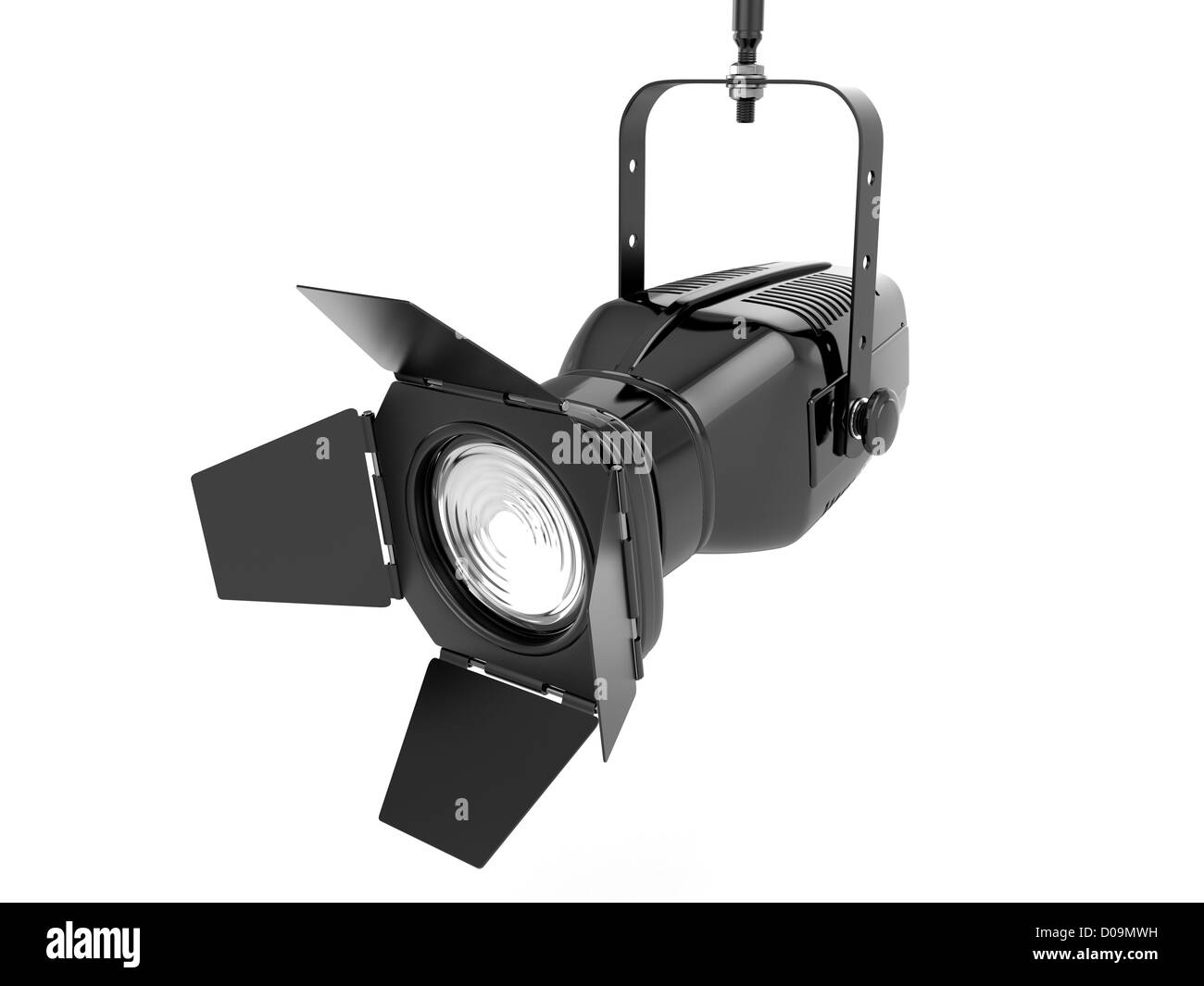 Spotlight oder Bühne Licht auf weißem Hintergrund isoliert. 3D Stockfoto