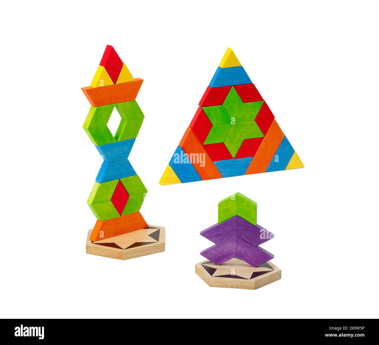 Holzspielzeug Ziegel für Kinder, gewusst wie: erstellen und Phantasie Stockfoto