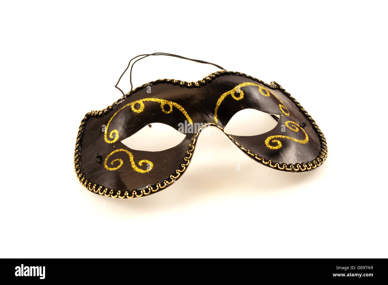 eine schwarze Maske auf weißem Grund... Stockfoto