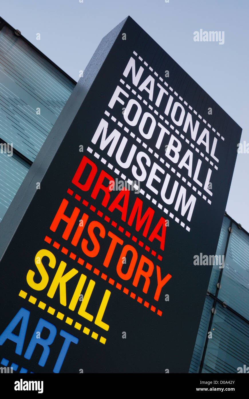 National Football Museum, Manchester unterzeichnen. Stockfoto