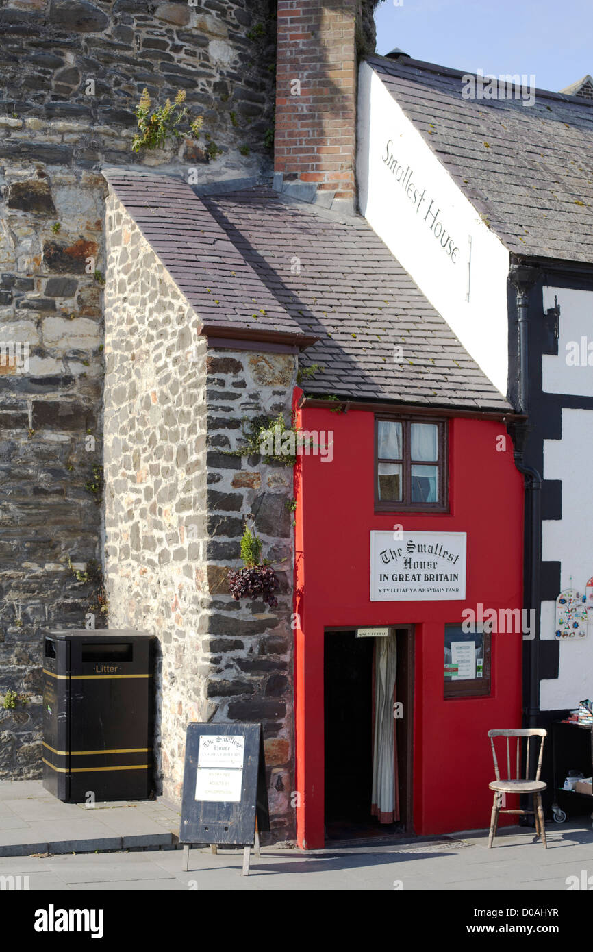 Das kleinste Haus in Großbritannien bei Conwy, Nordwales Stockfoto