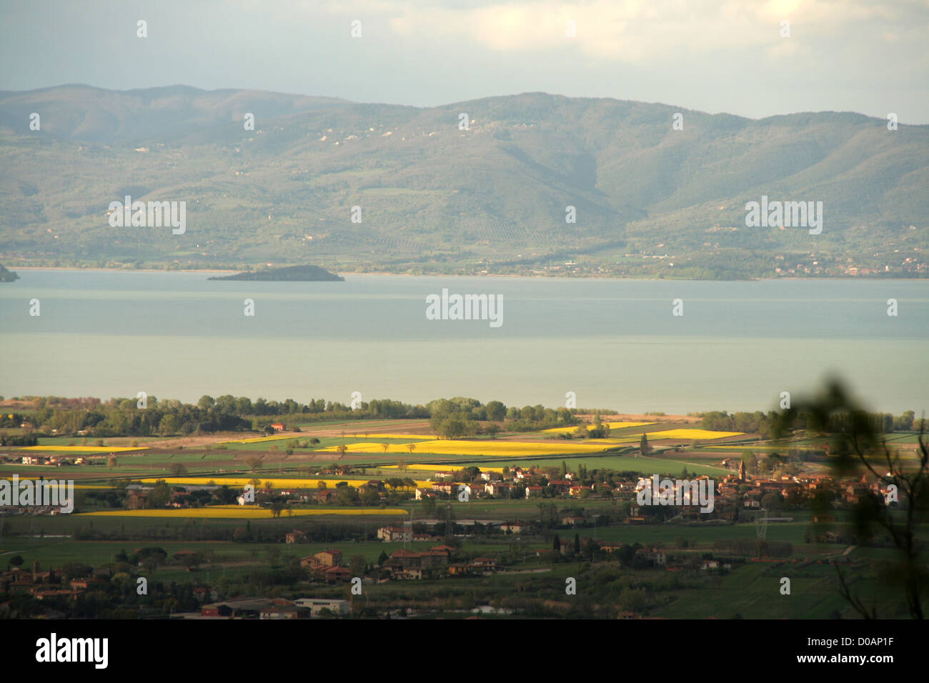 Blick auf den Lago Trasimeno (See) Umbrien, Mittelitalien Stockfoto