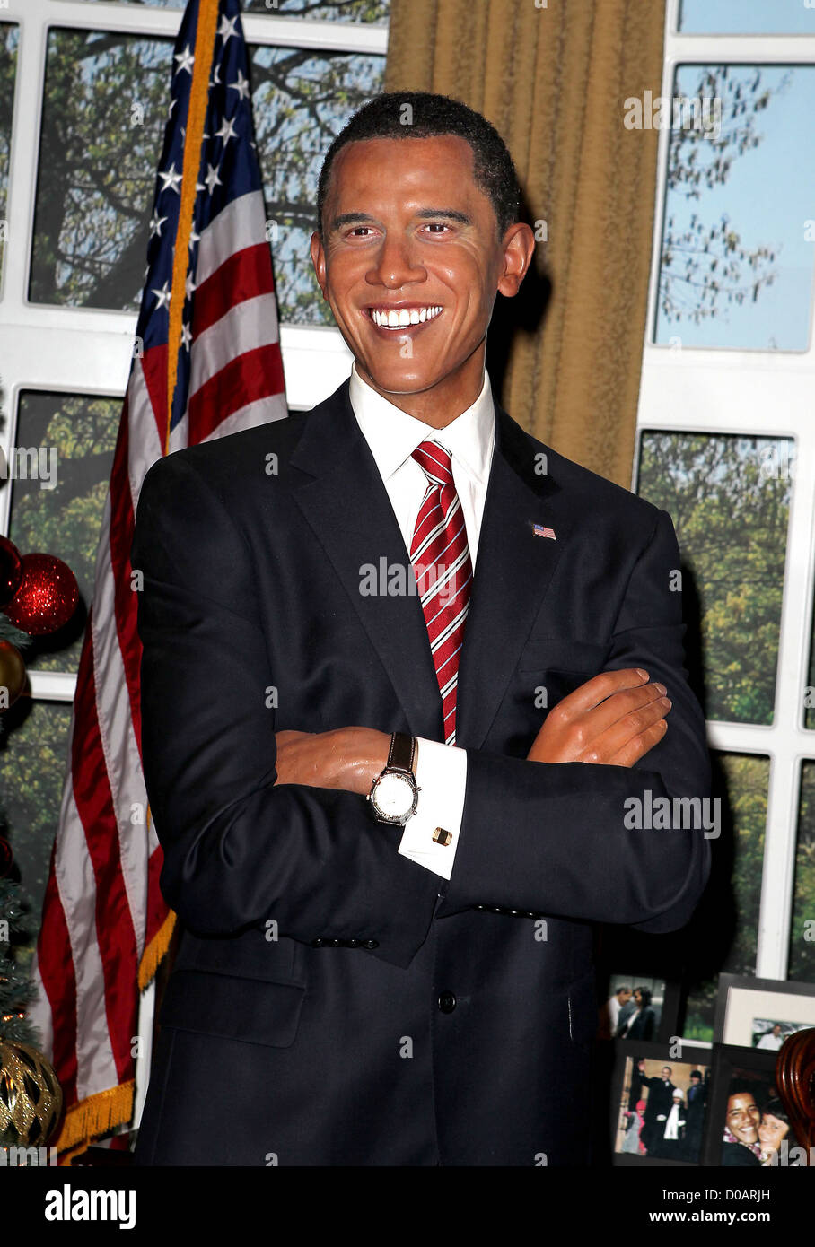 Präsident Barak Obama Wachsfigur bei Madame Tussauds im Venetian Resort Casino. Las Vegas, Nevada - 09.12.10 Stockfoto