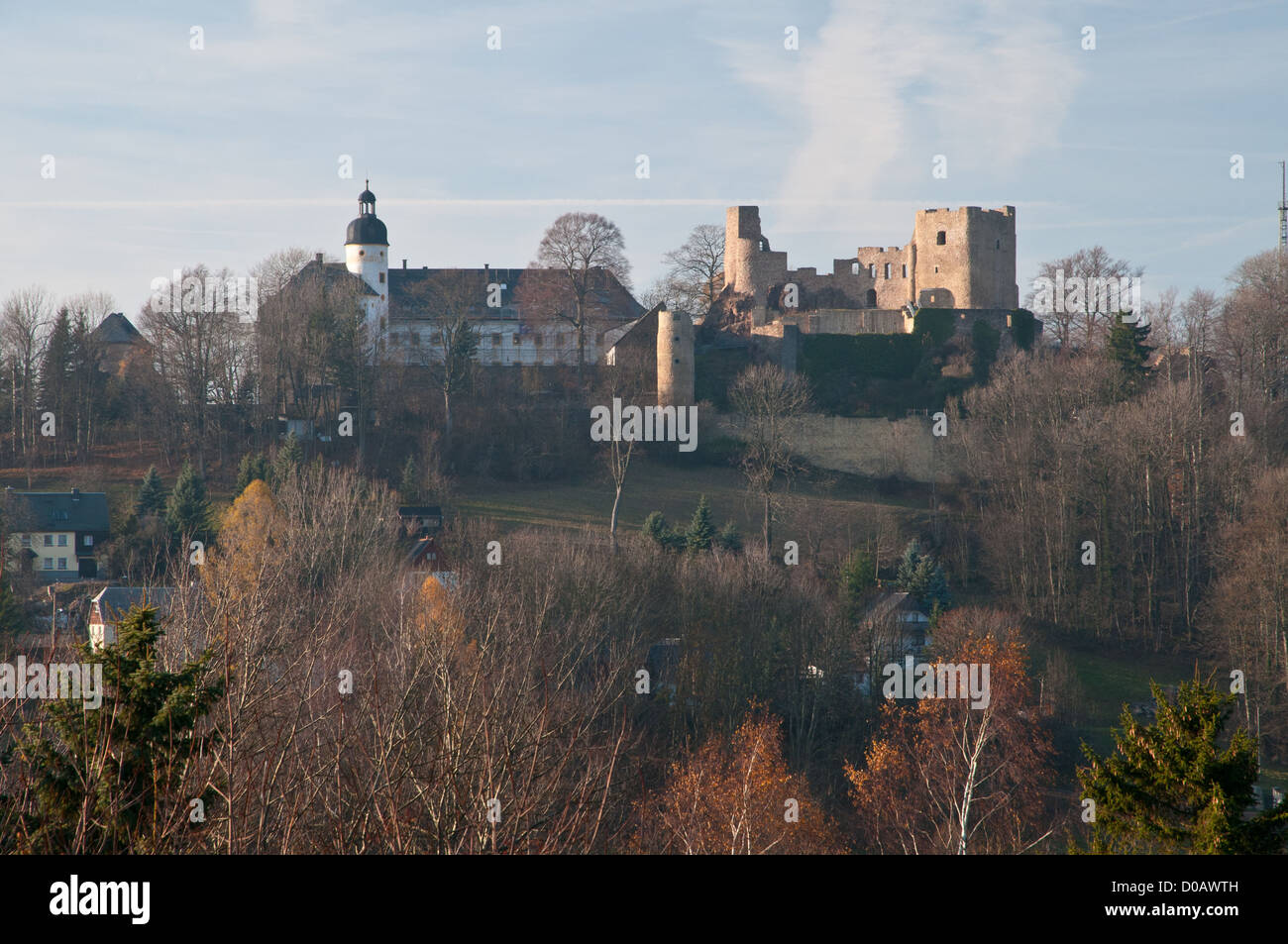 Burg Frauenstein, Frauenstein, Erzgebirge Region, Niedersachsen, Deutschland Stockfoto