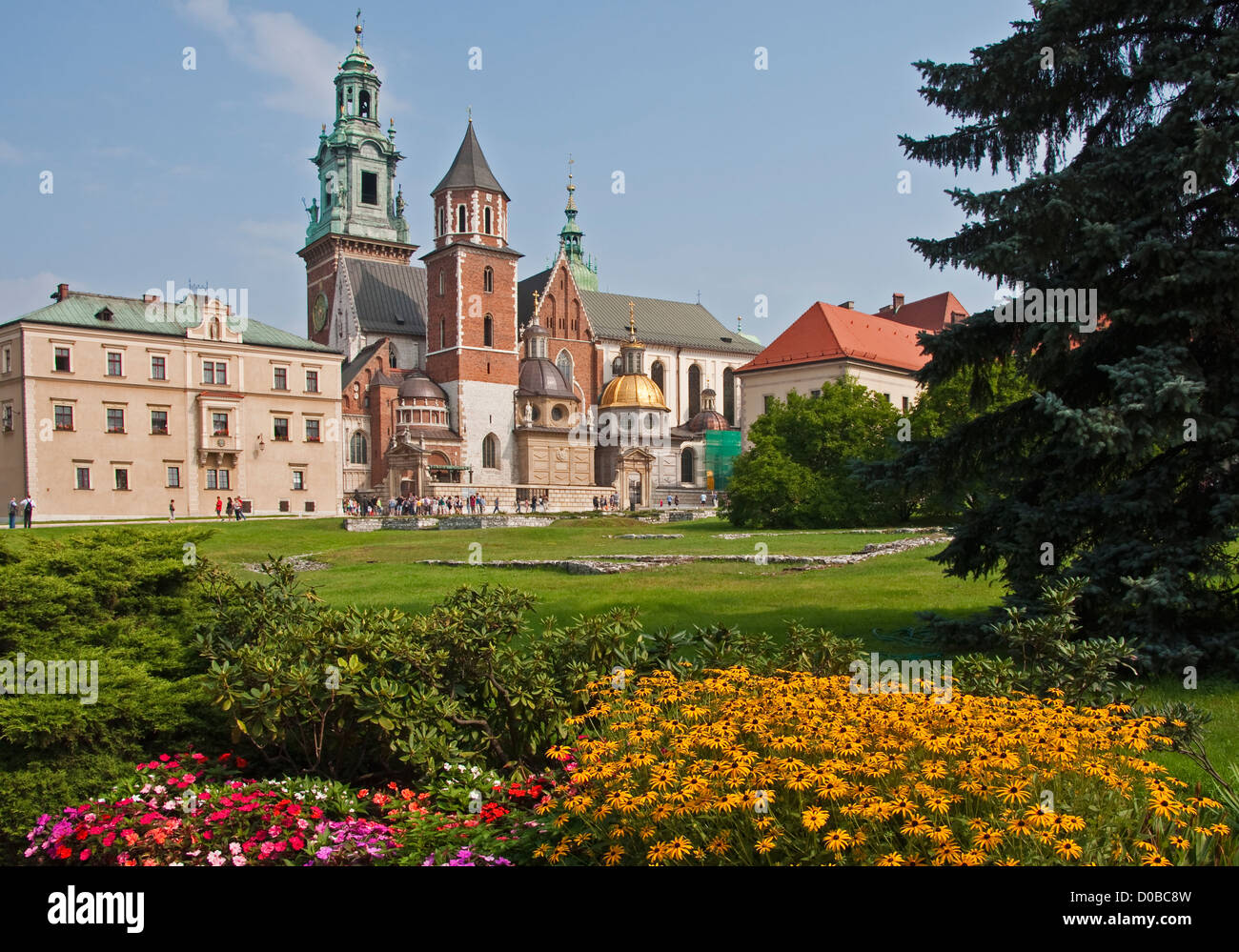 Garten der Wawel Königsschloss Wawel Kathedrale Stockfoto