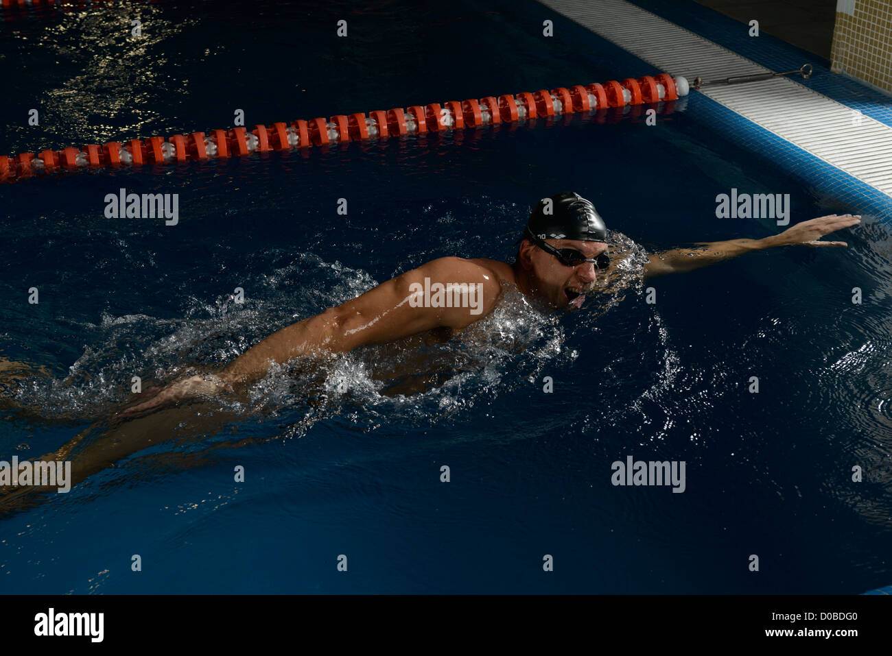 Schwimmer Schwimmbad Wasser professionell Stockfoto