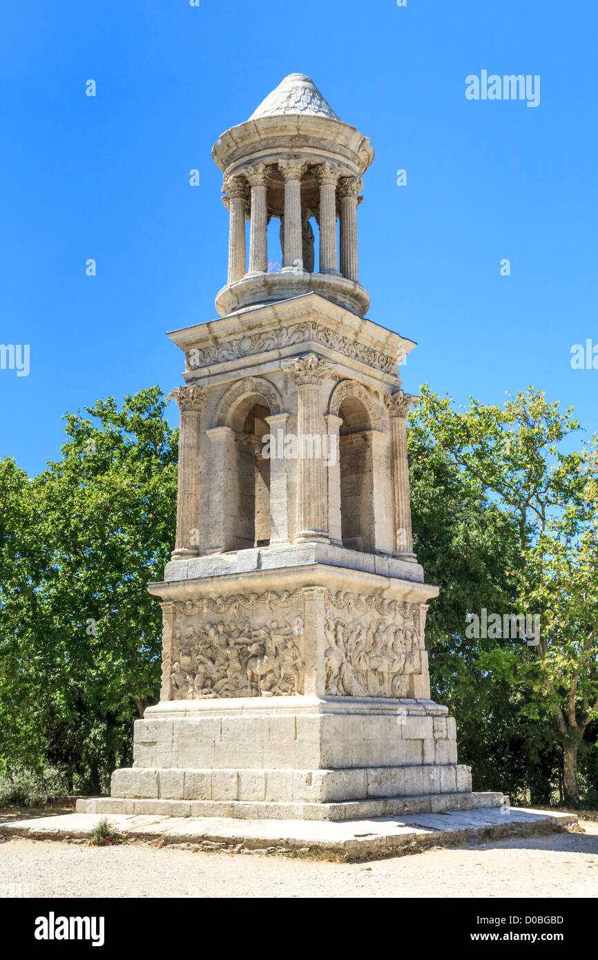 Römischen Stadt Glanum, Triumphbogen und Kenotaph, Saint-Rémy-de-Provence, Frankreich Stockfoto