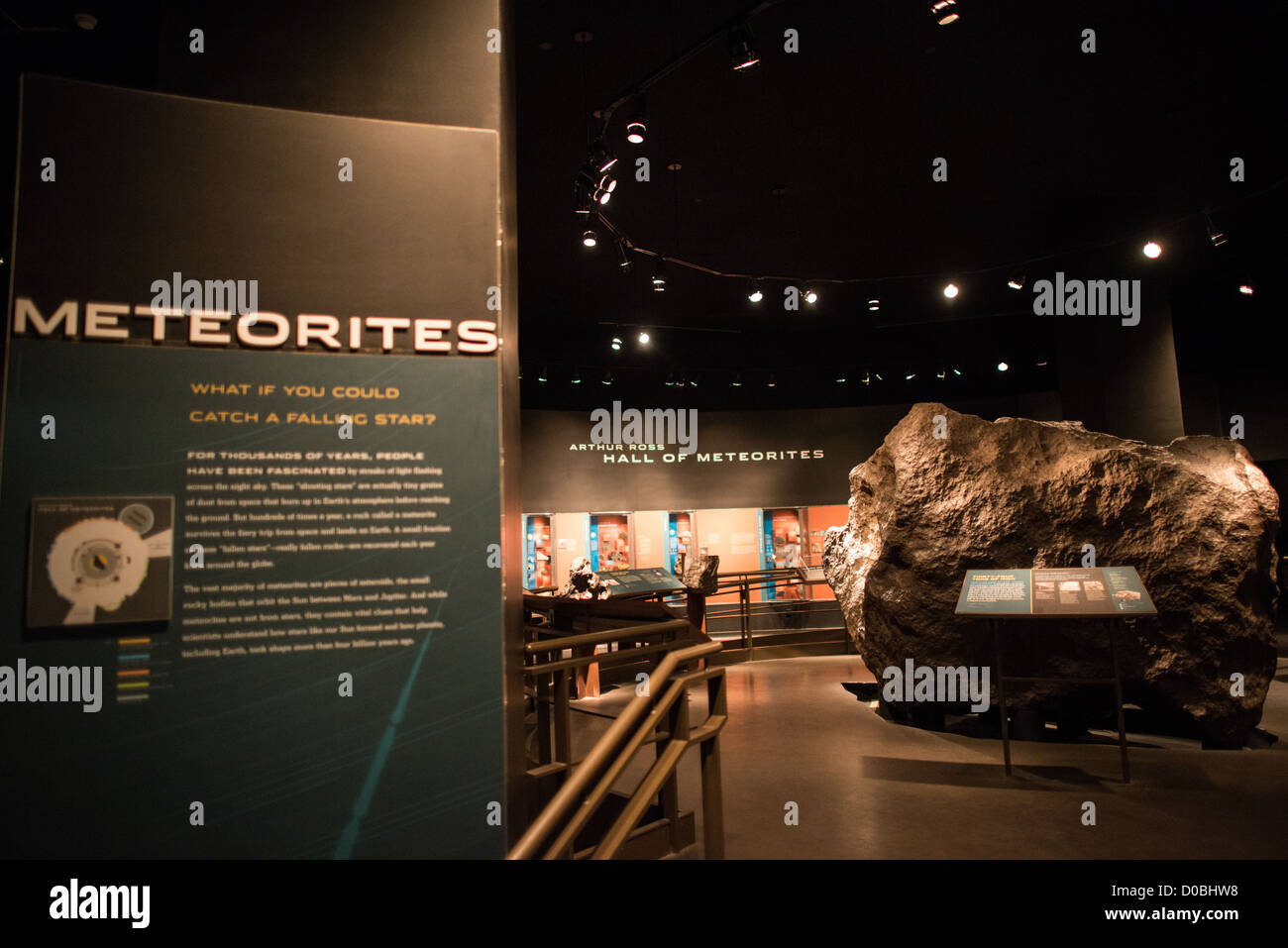 Meteoriten Ausstellung im Museum of Natural History in New Yorks Upper West Side Nachbarschaft, neben dem Central Park. Stockfoto