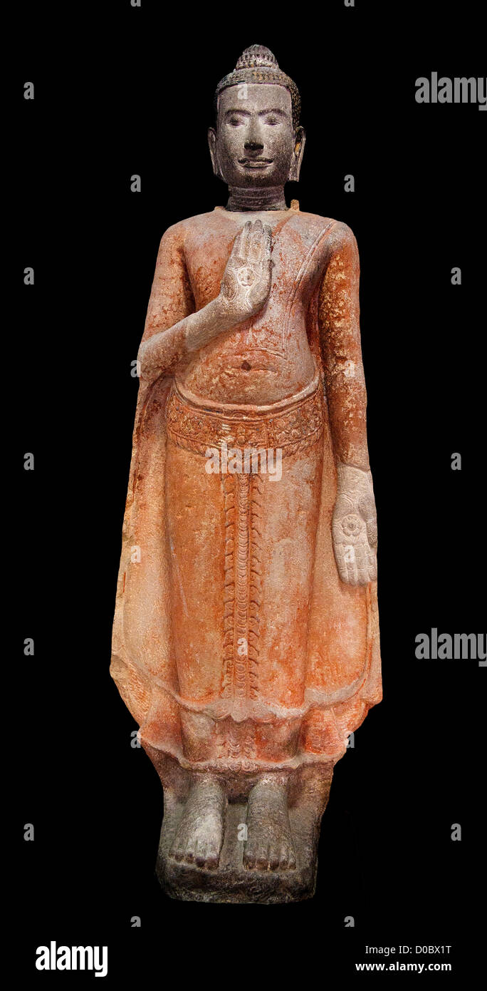 Stehende Buddha Nationalmuseum Bangkok Thailand Stockfoto