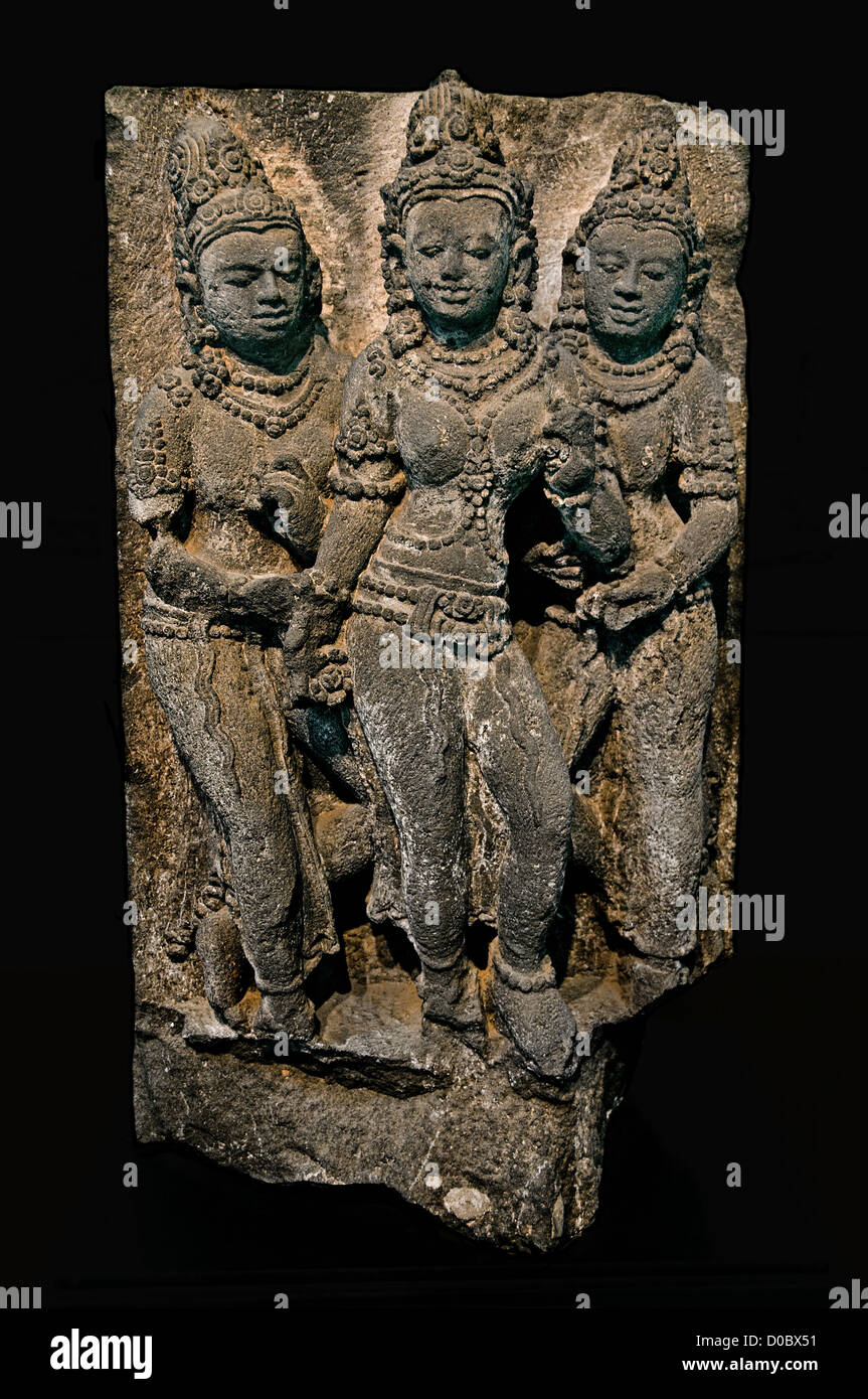 Apsara Apsarasa weiblichen Geist Wolken Wasser in hinduistischen und buddhistischen Mythologie 9-10 Cent Java Candi Prambanan Rara Jonggrang Indonesien Stockfoto