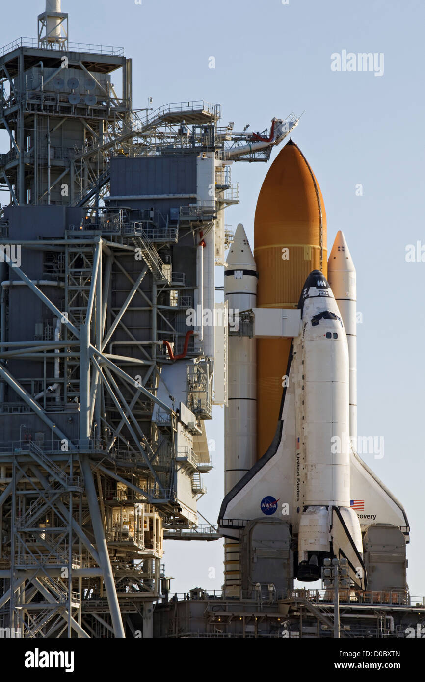 CAPE CANAVERAL Florida - nach dem Rollback rotierenden Servicestruktur oder RSS auf der Startrampe 39A NASA Kennedy Space Center in Florida Stockfoto