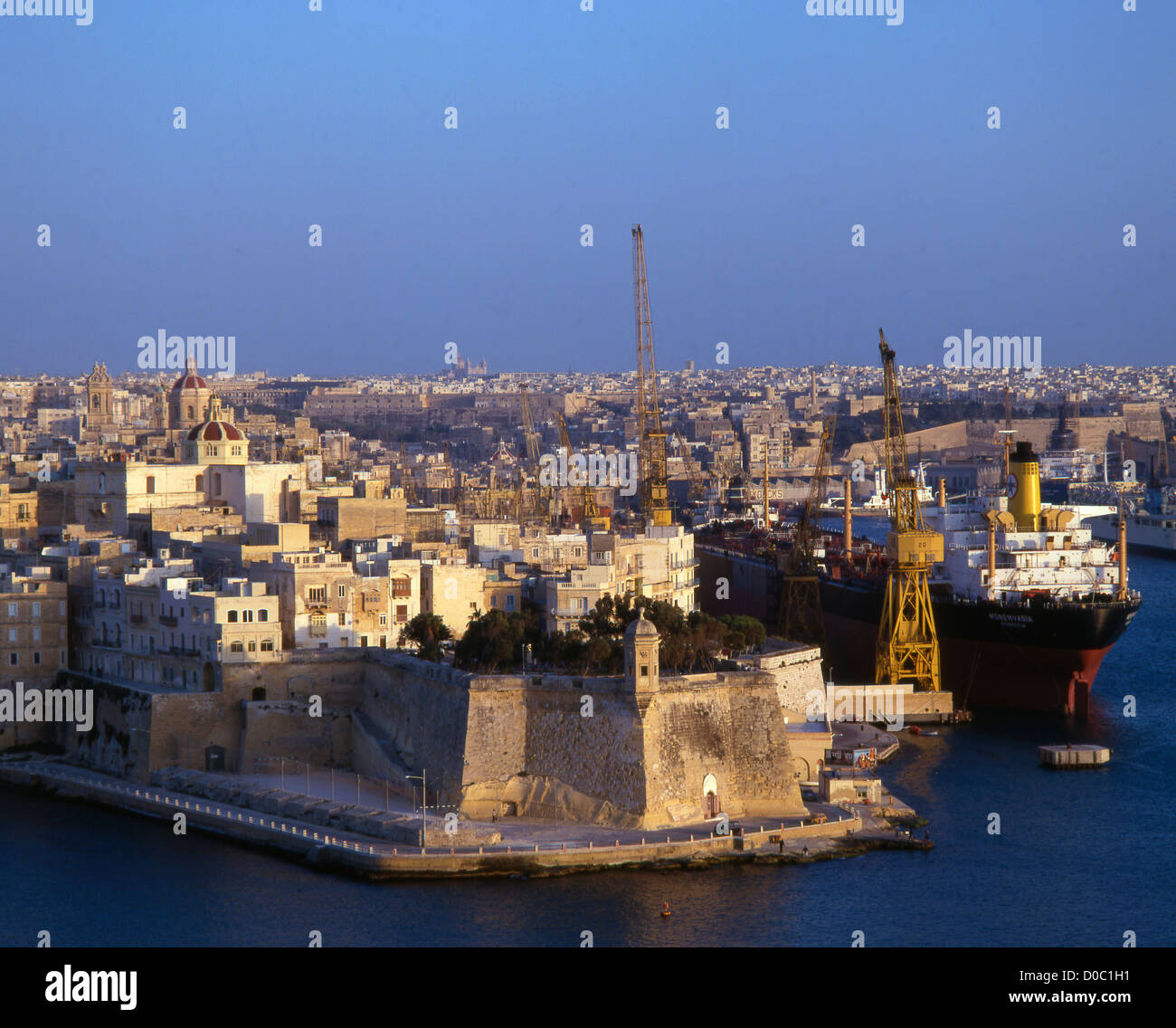 Malta, Grand Harbour, Senglea, Werften, Stockfoto