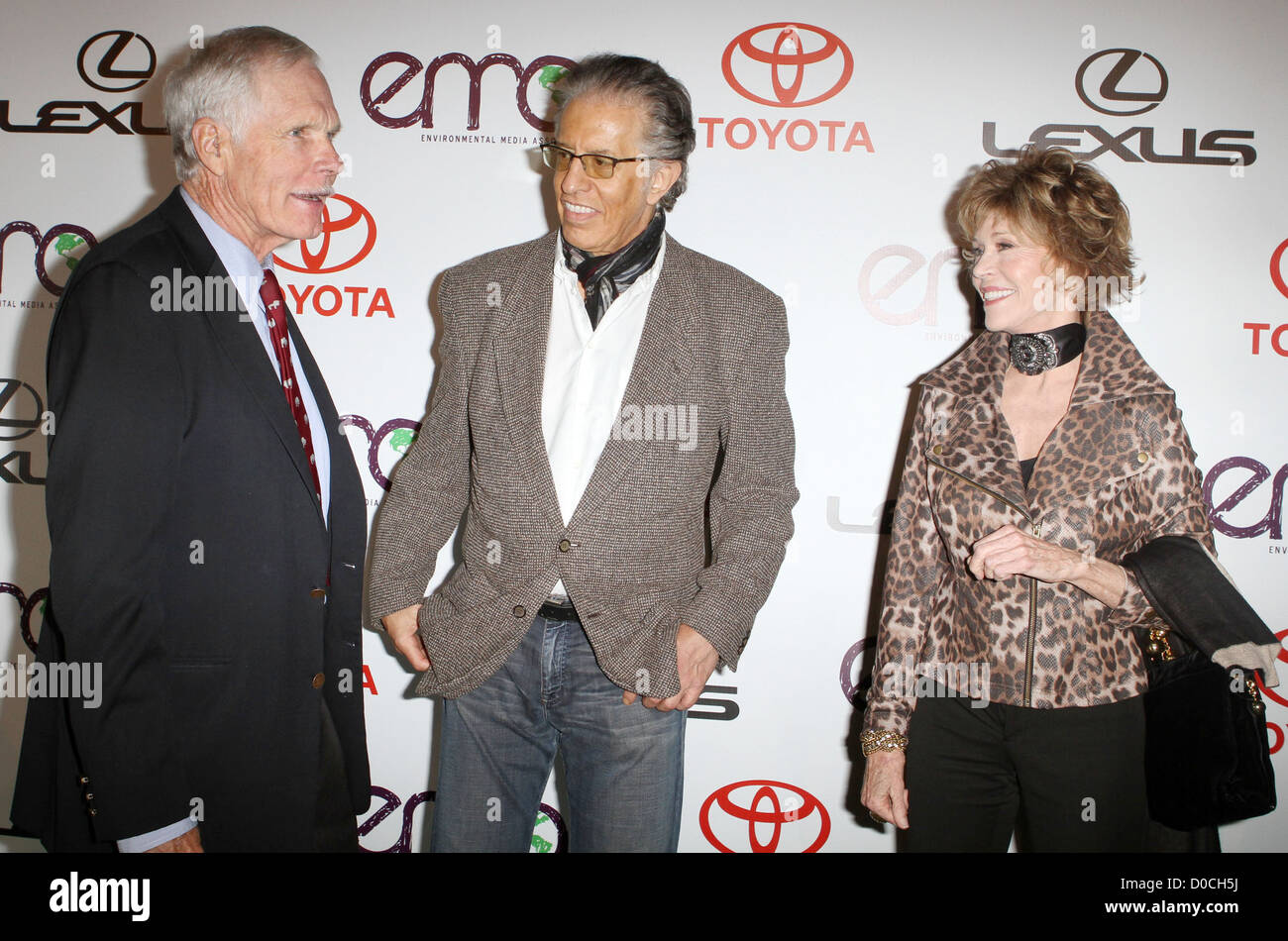 Ted Turner, Richard Perry und Jane Fonda 20th Annual Environmental Media Awards statt bei Warner Bros.-Studios Burbank, Stockfoto