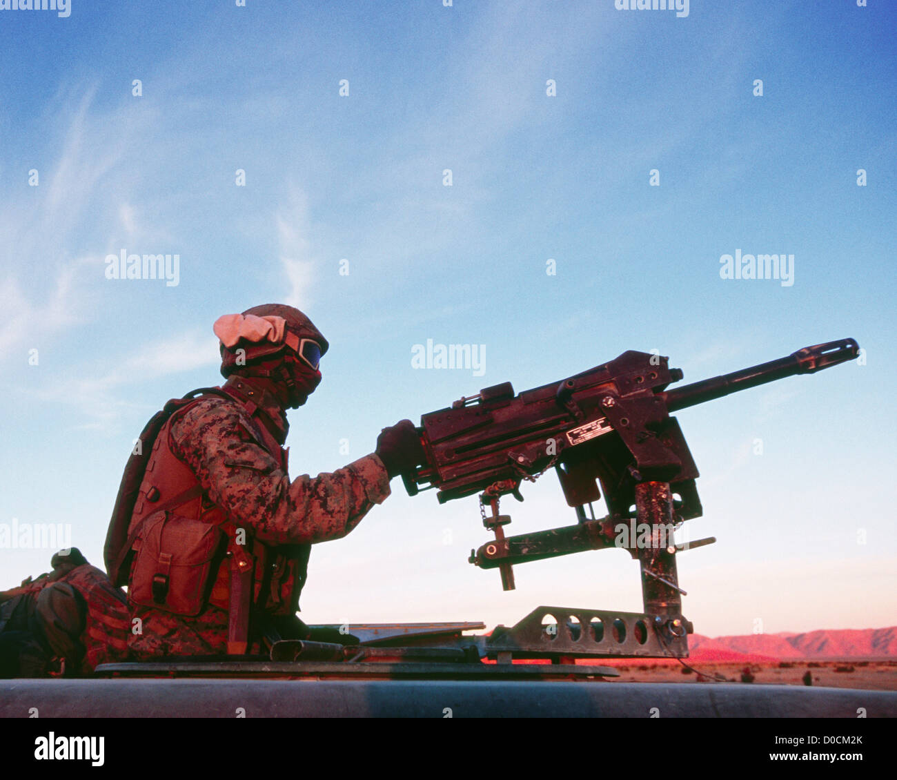 Eine US-Marine soll eine automatische 40mm-Granatwerfer MK19 Stockfoto