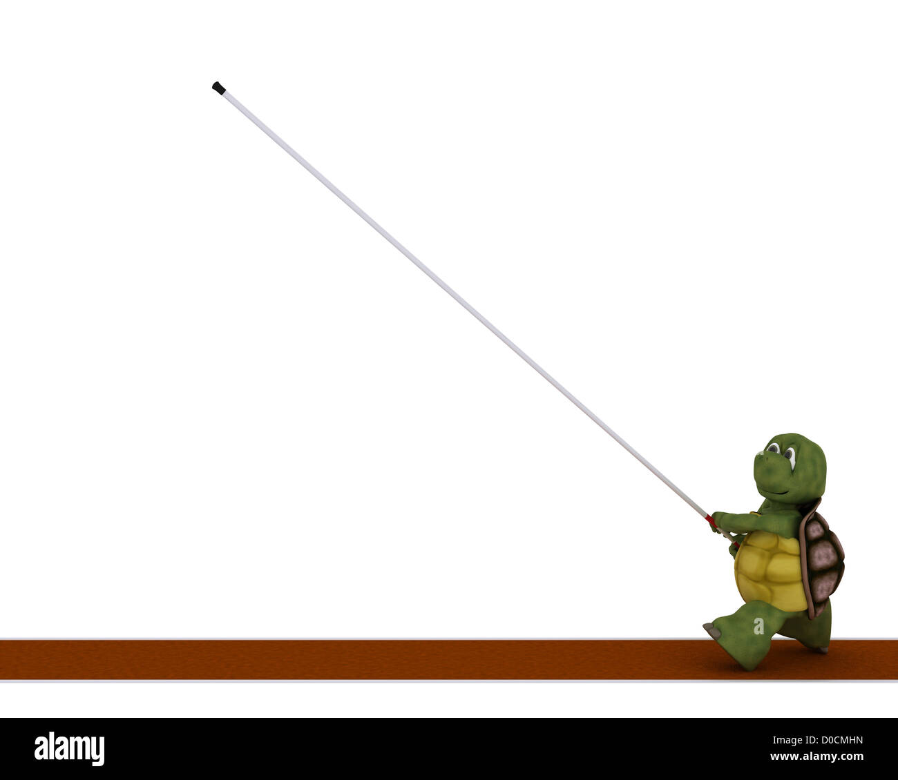 3D Rendern einer Schildkröte im Wettbewerb im Stabhochsprung Stockfoto