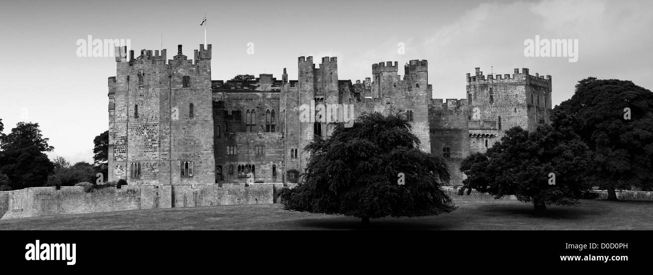 Schwarz / weiß Raby Castle, Staindrop, Darlington, County Durham, England, Großbritannien, UK Stockfoto