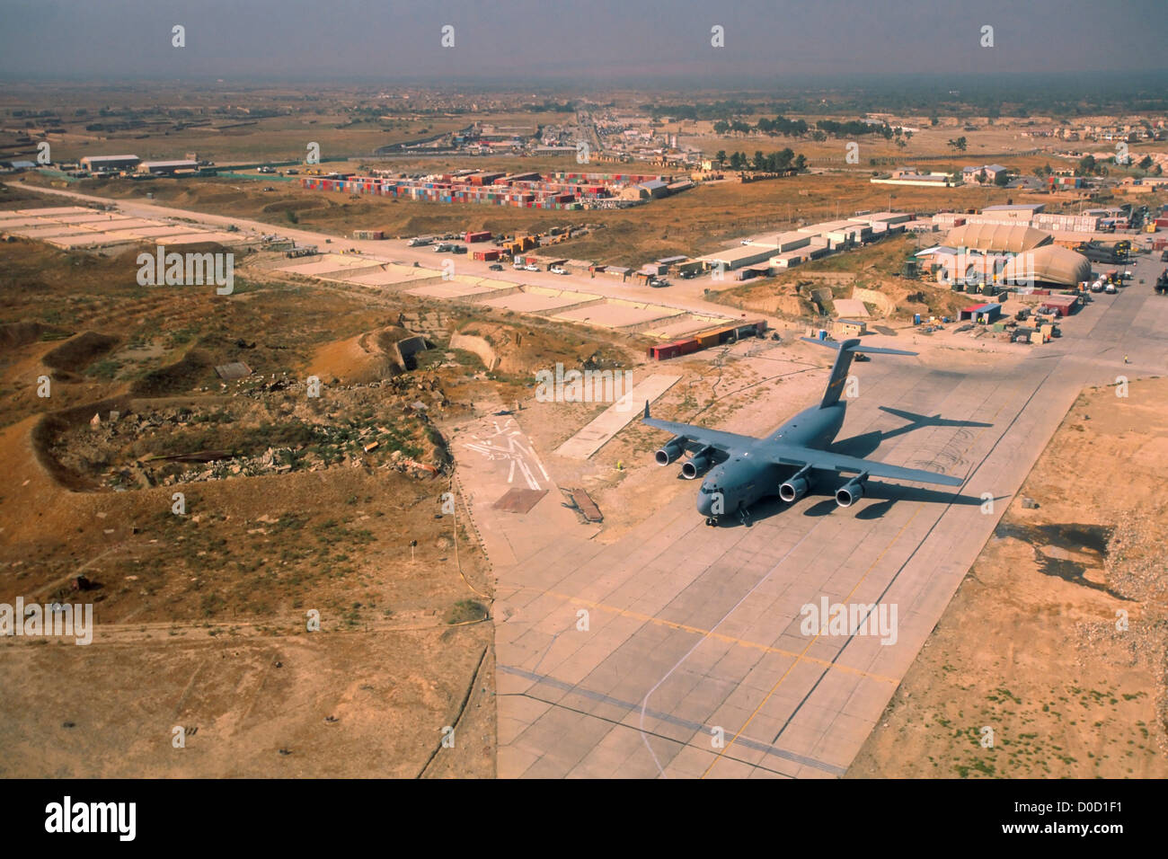 Eine c-17 Globemaster in Bagram Air Base Stockfoto