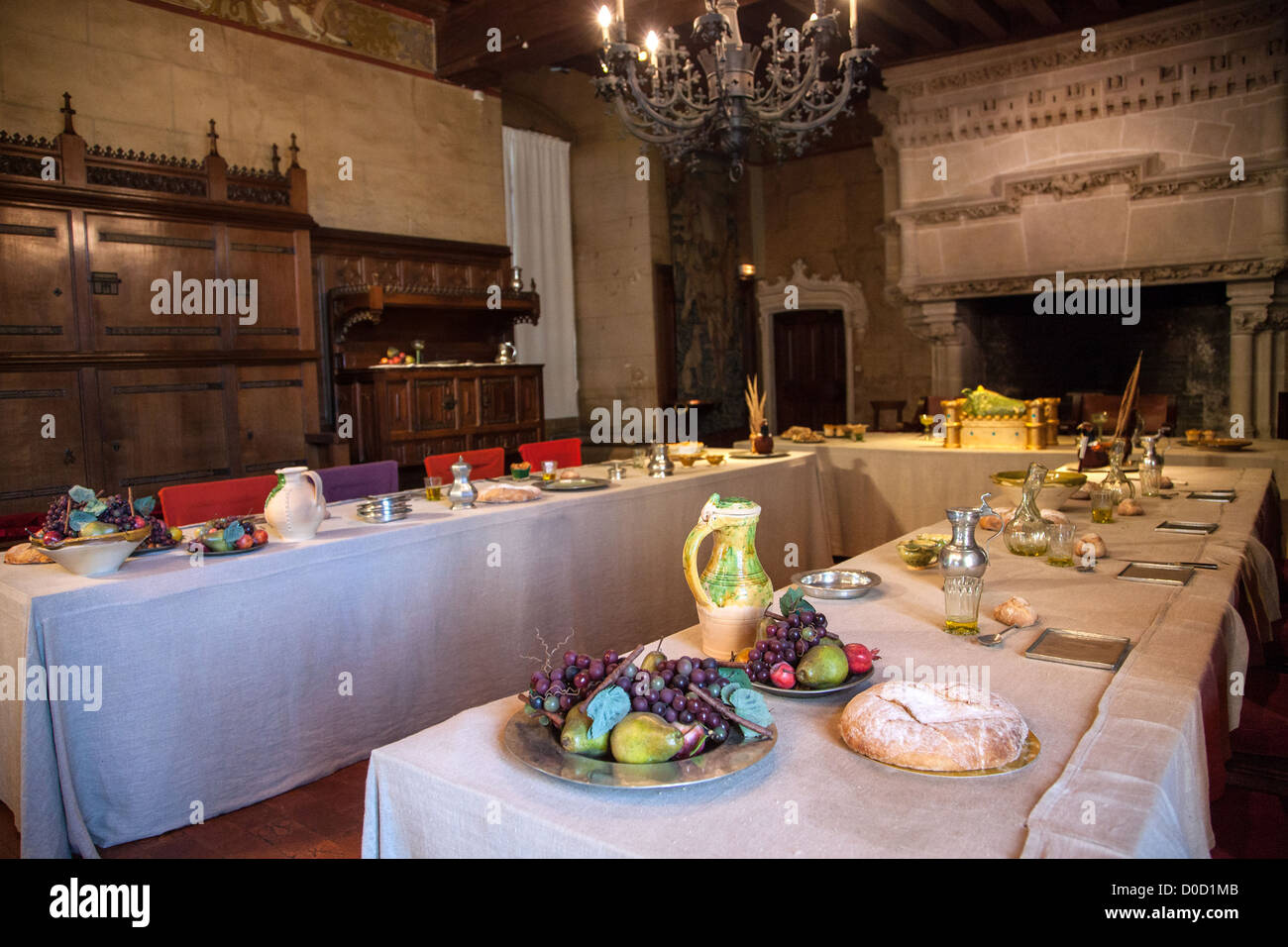 FESTSAAL SCHLOSS DE WICKELTEN INDRE-ET-LOIRE (37) FRANKREICH Stockfoto