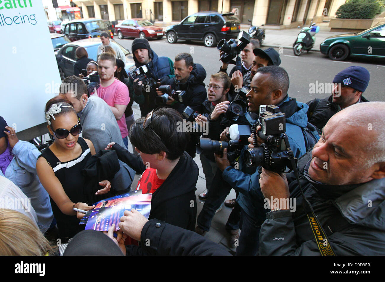 Rebecca Ferguson Ankunft im "X Factor" Rehearsal Studios London, England - 19.10.10 Stockfoto