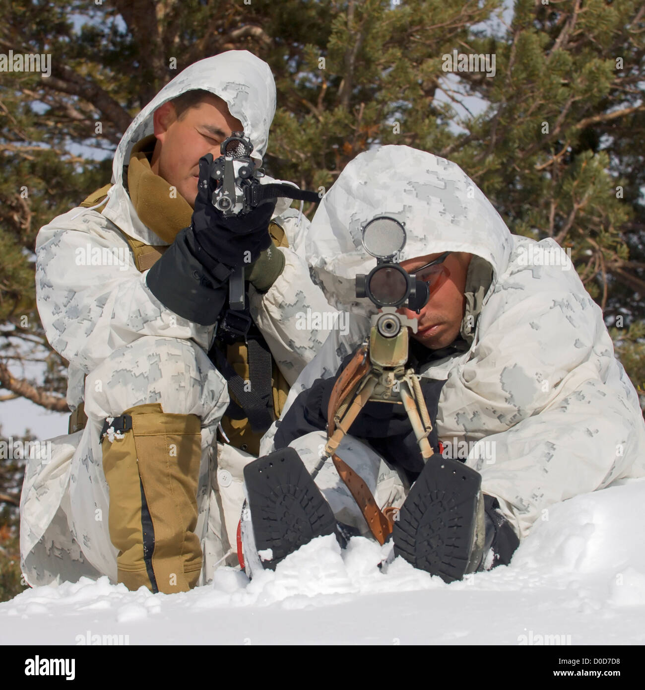 US Marine Scharfschützen Ziel M40 Scharfschützengewehre Mountain Warfare Training Stockfoto