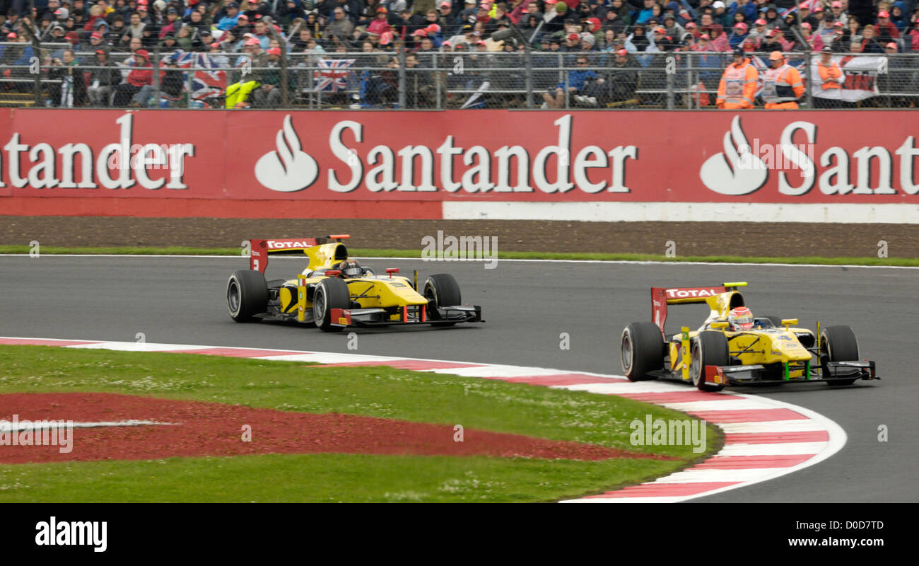 GP2-Unterstützung Rennen für Formel 1 Silverstone British Grand Prix. 2. Platz: Davide Valsecchi (Auto 3), Dämme Stockfoto