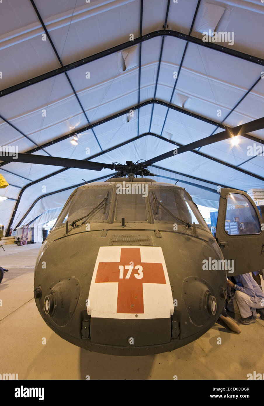 Vorderansicht von einem US-Army UH-60 Blackhawk Hubschrauber Stockfoto